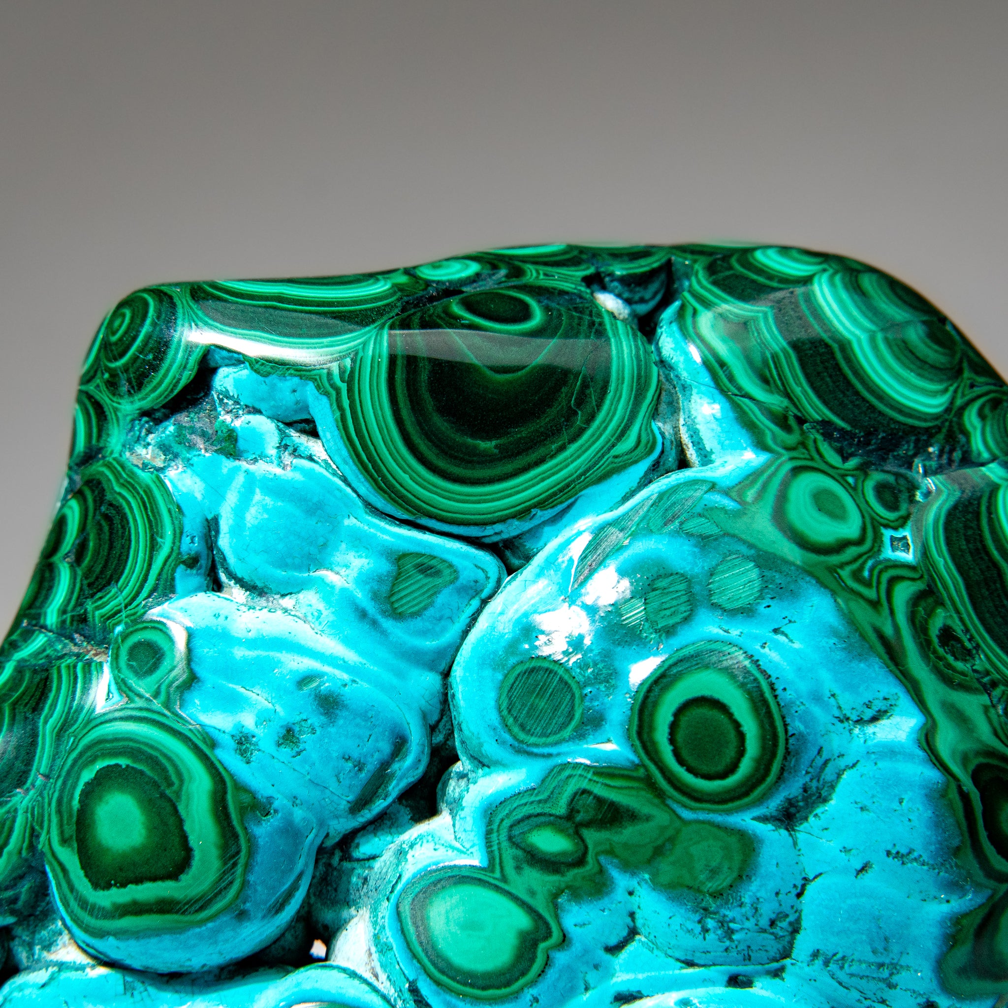 Malachite with Chrysocolla Polished Stone from Democratic Republic of the Congo (1.5 lbs)