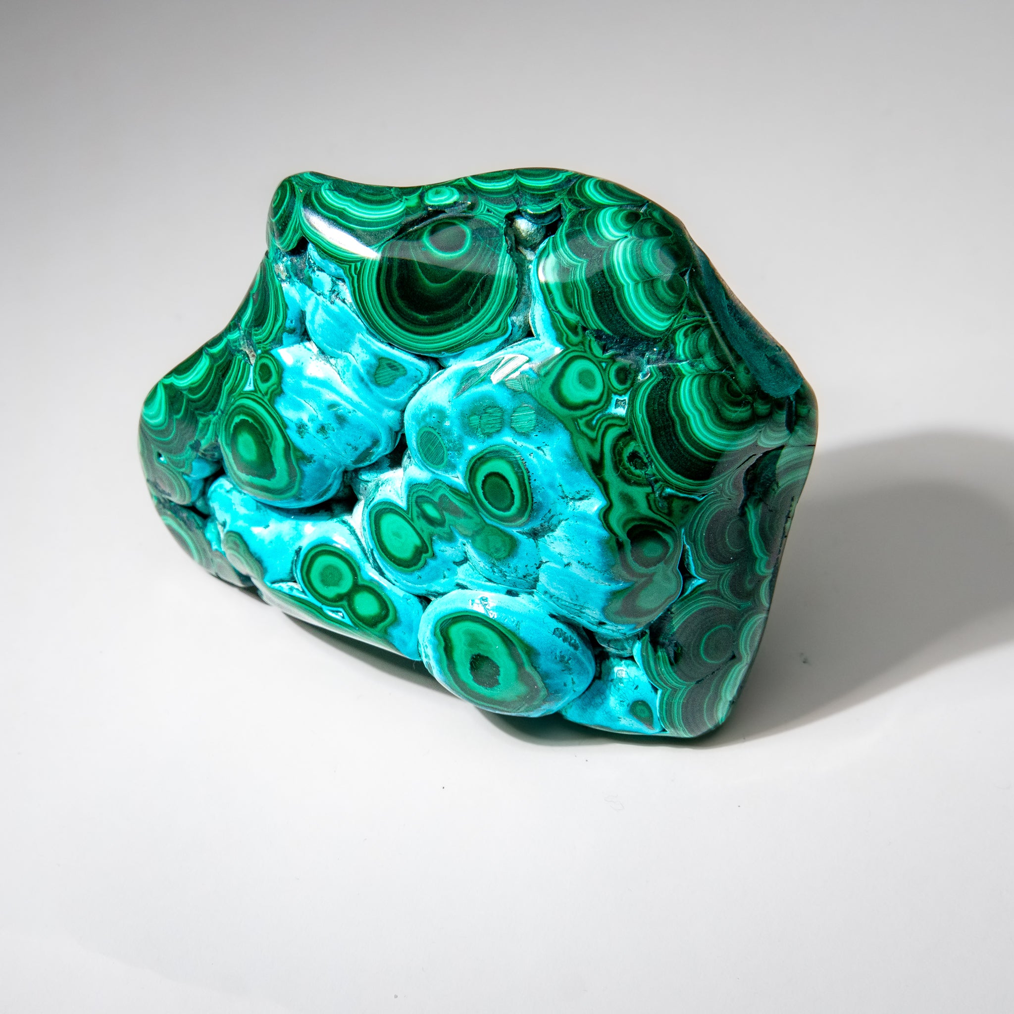 Malachite with Chrysocolla Polished Stone from Democratic Republic of the Congo (1.5 lbs)