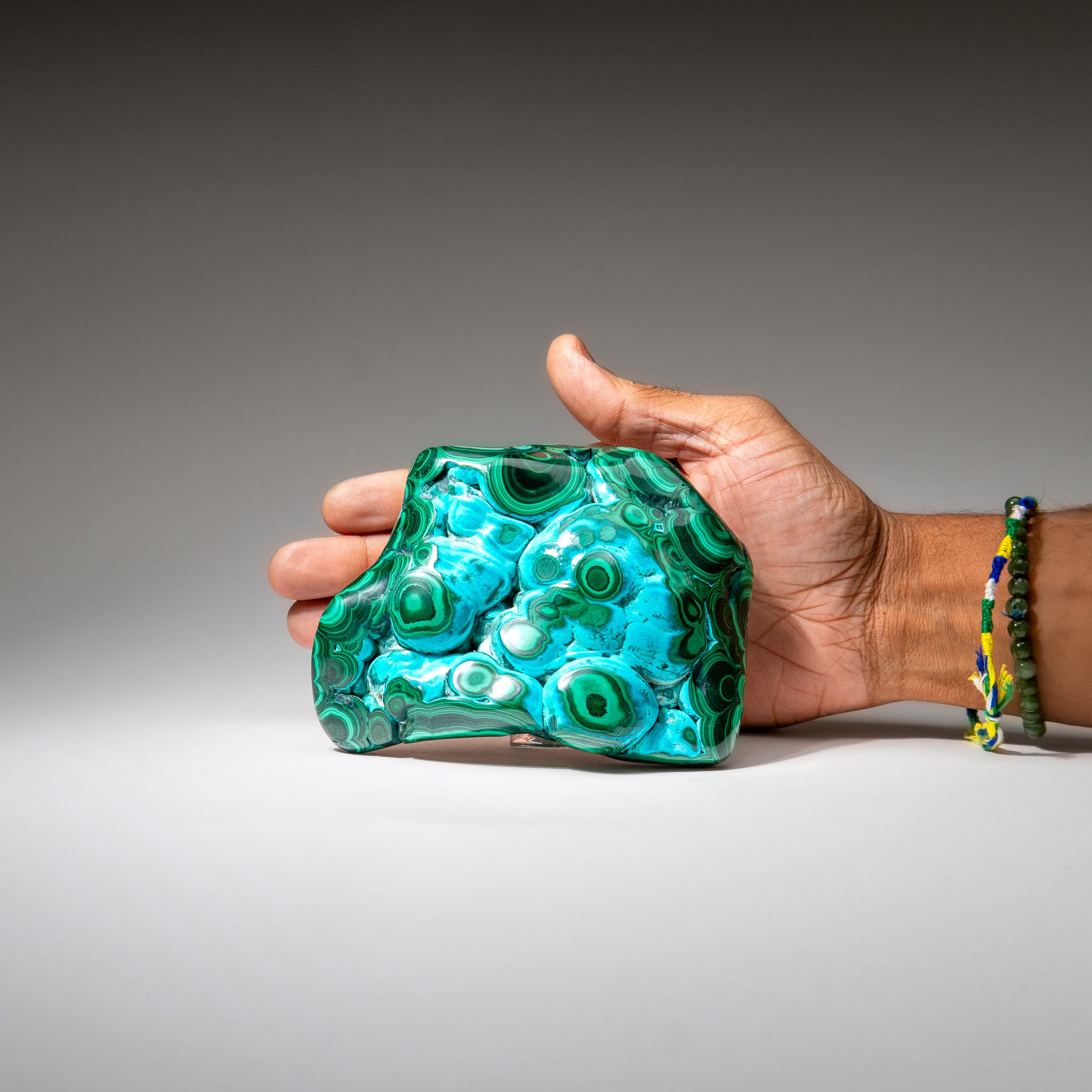 Malachite with Chrysocolla Polished Stone from Democratic Republic of the Congo (1.5 lbs)