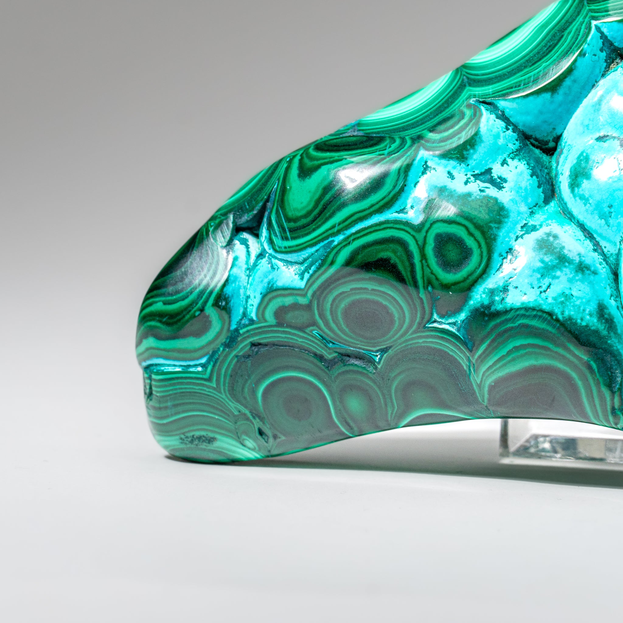 Malachite with Chrysocolla Polished Stone from Democratic Republic of the Congo (1.3 lbs)