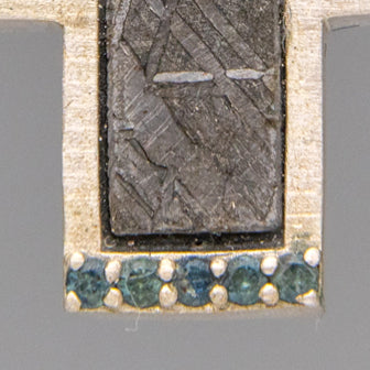 Genuine Muonionalusta Meteorite Cross Pendant (15 grams) with 18" Sterling Silver Necklace