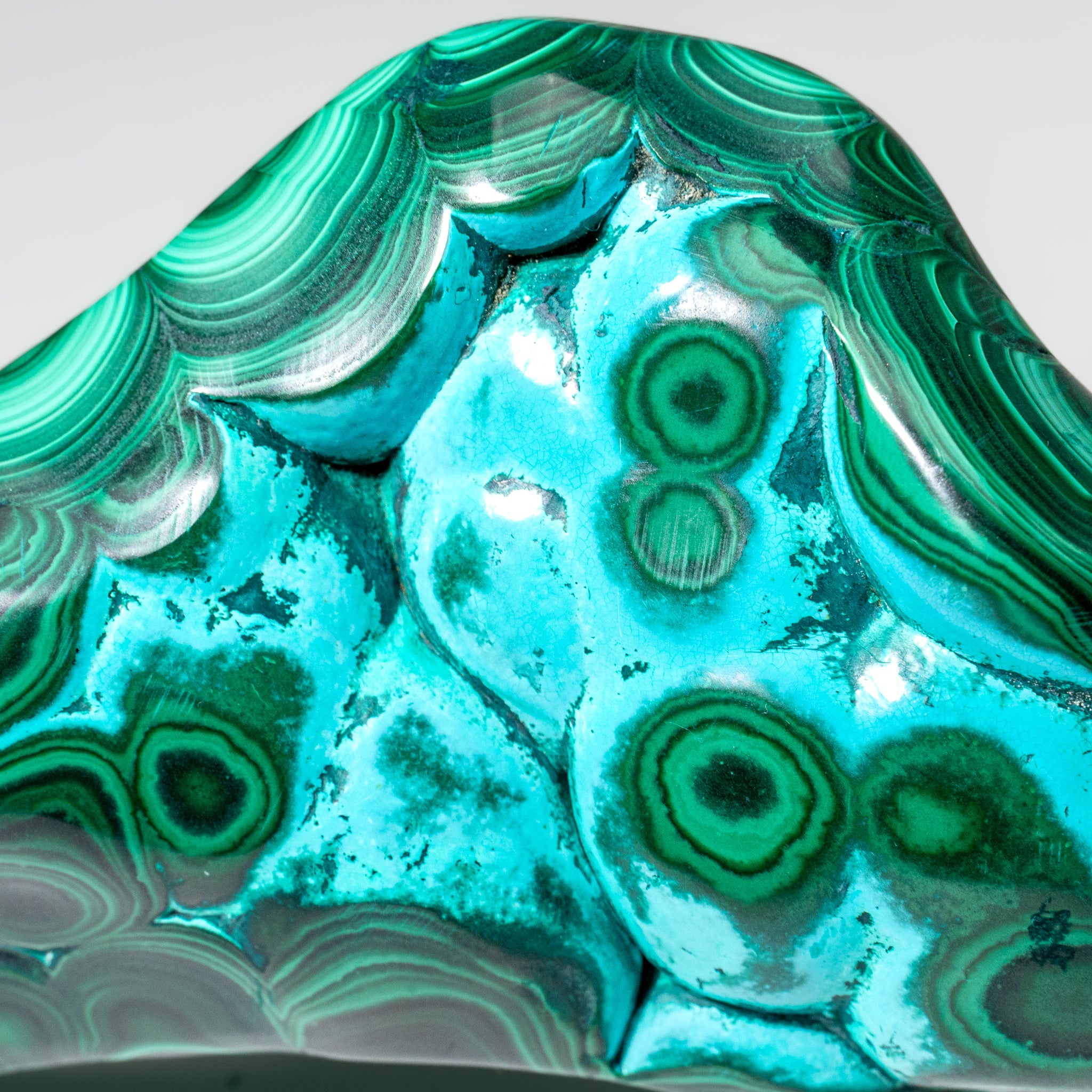 Malachite with Chrysocolla Polished Stone from Democratic Republic of the Congo (1.3 lbs)