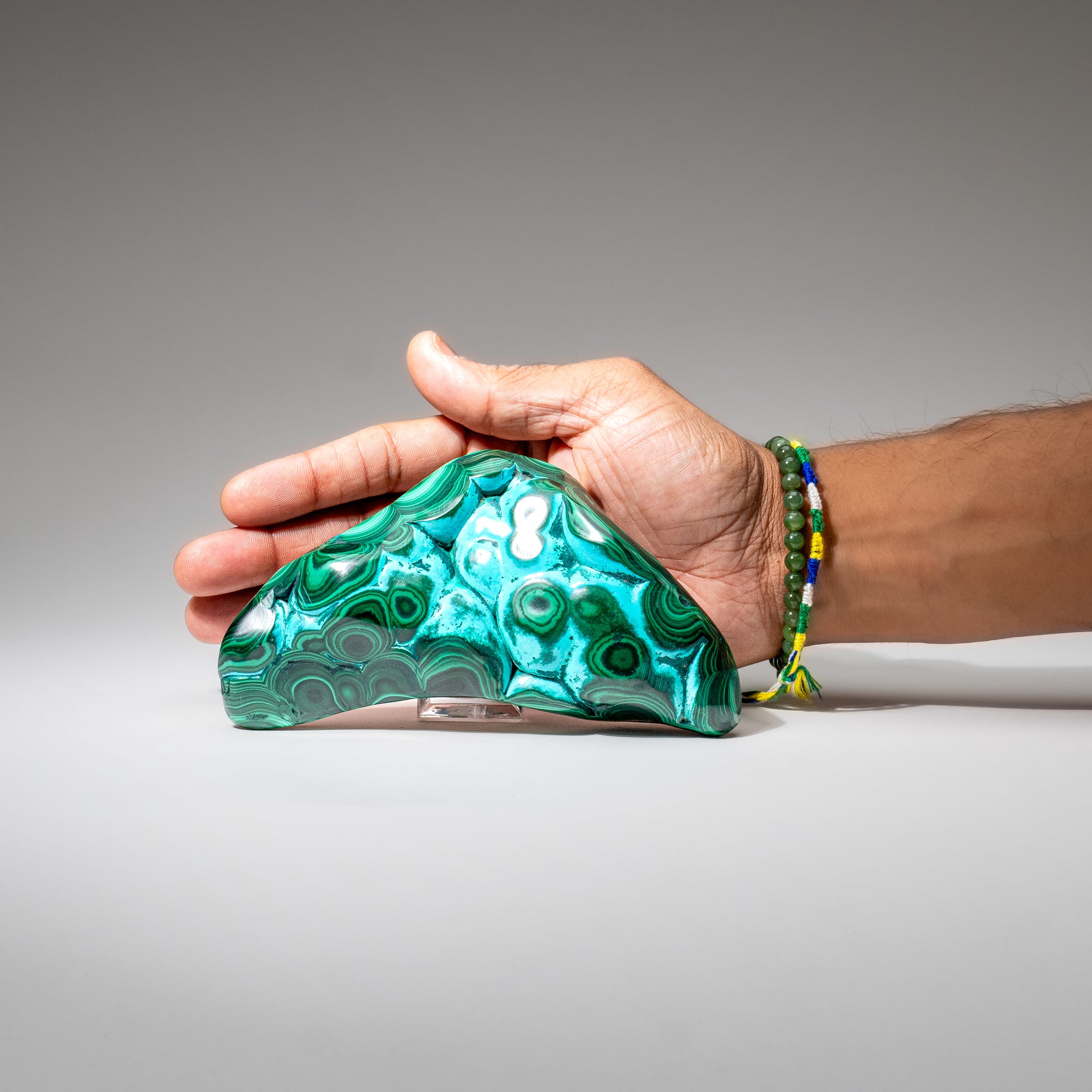 Malachite with Chrysocolla Polished Stone from Democratic Republic of the Congo (1.3 lbs)