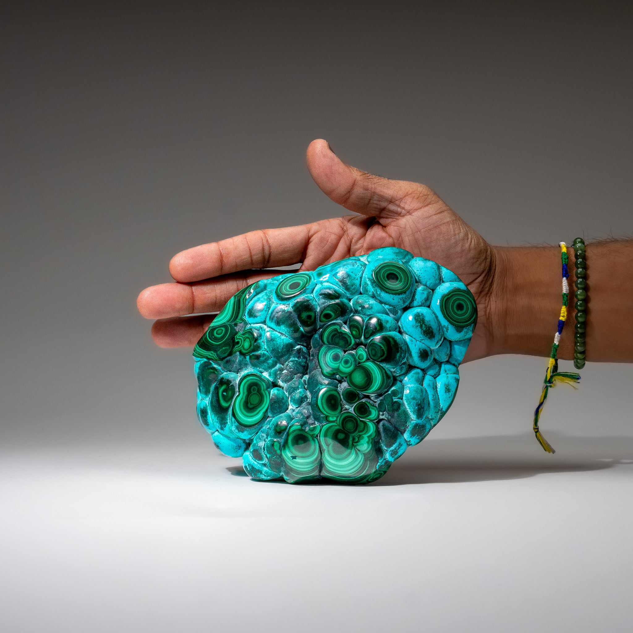 Malachite with Chrysocolla Polished Stone from Democratic Republic of the Congo (2.6 lbs)