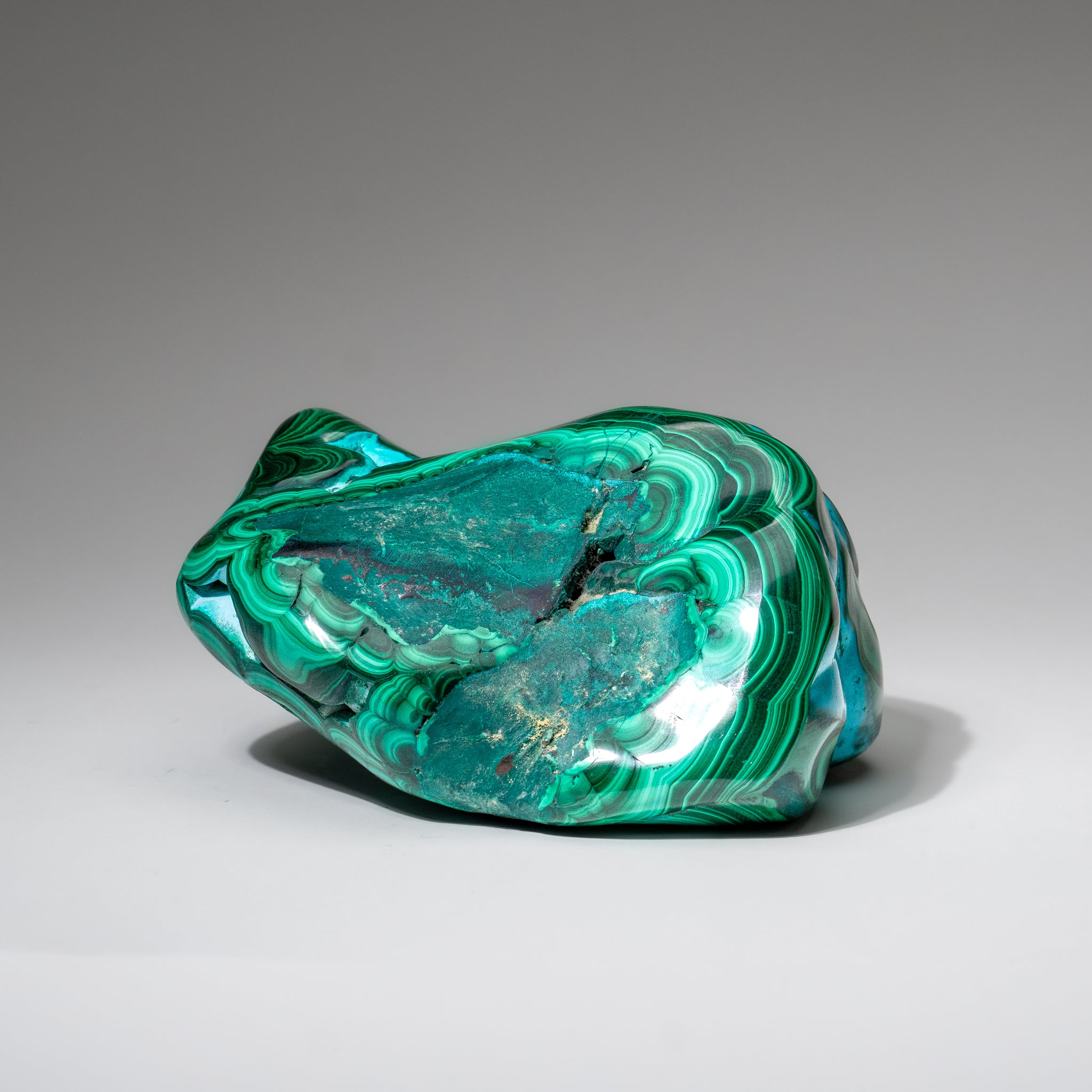 Malachite with Chrysocolla Polished Stone from Democratic Republic of the Congo (3.3 lbs)