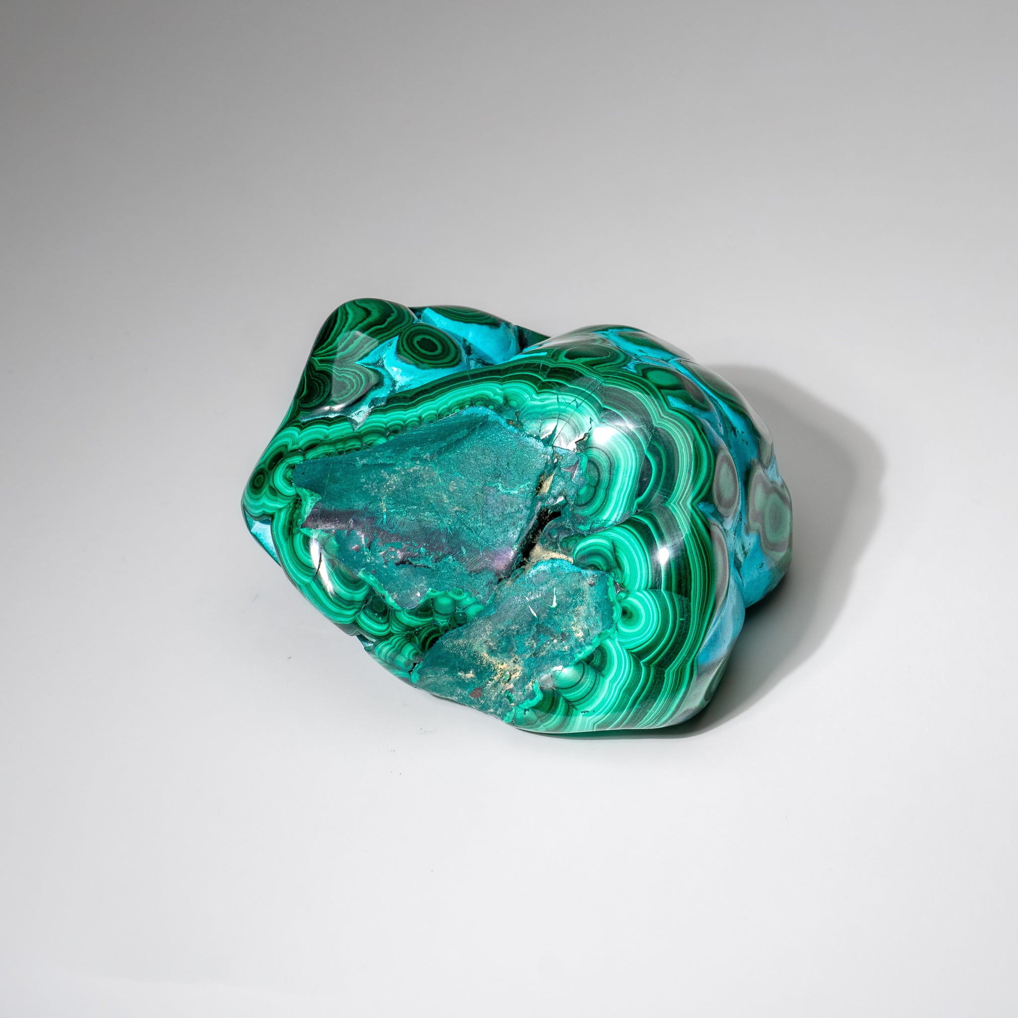 Malachite with Chrysocolla Polished Stone from Democratic Republic of the Congo (3.3 lbs)