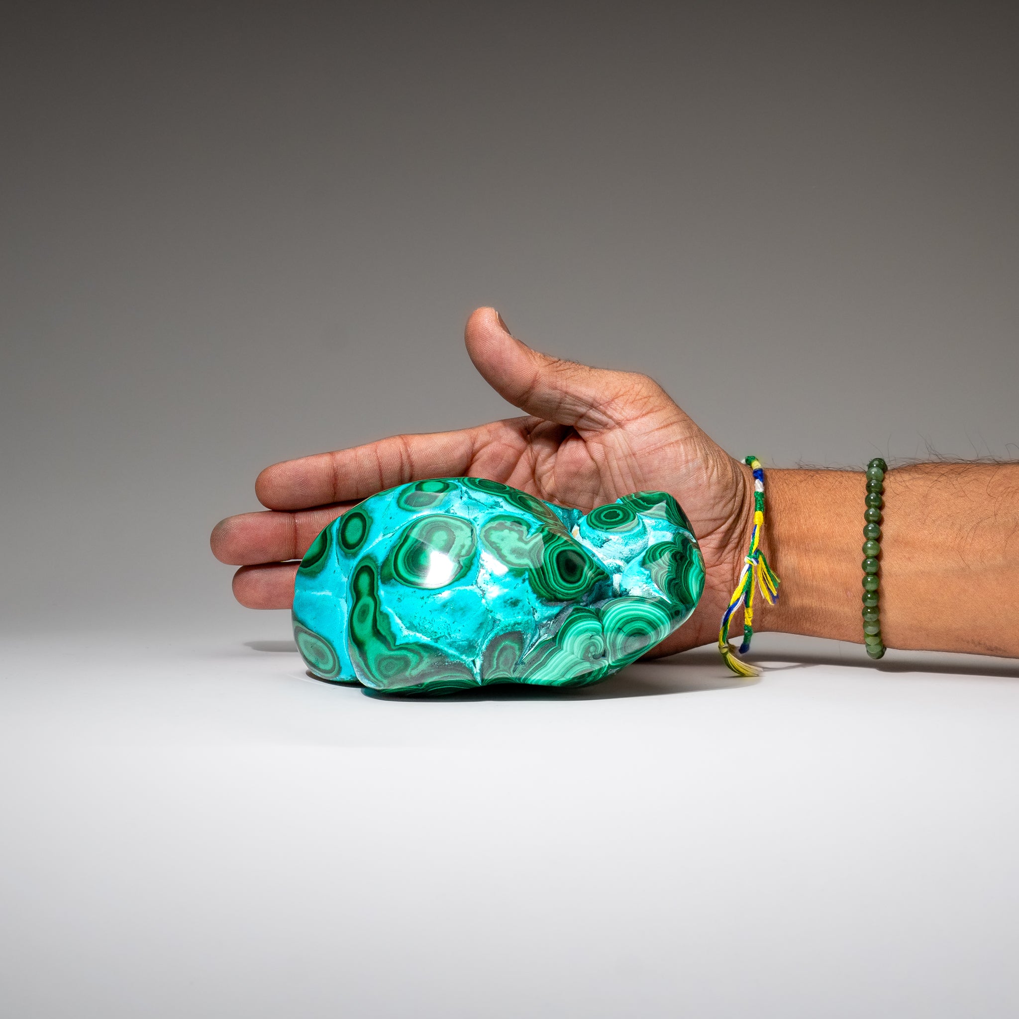 Malachite with Chrysocolla Polished Stone from Democratic Republic of the Congo (3.3 lbs)
