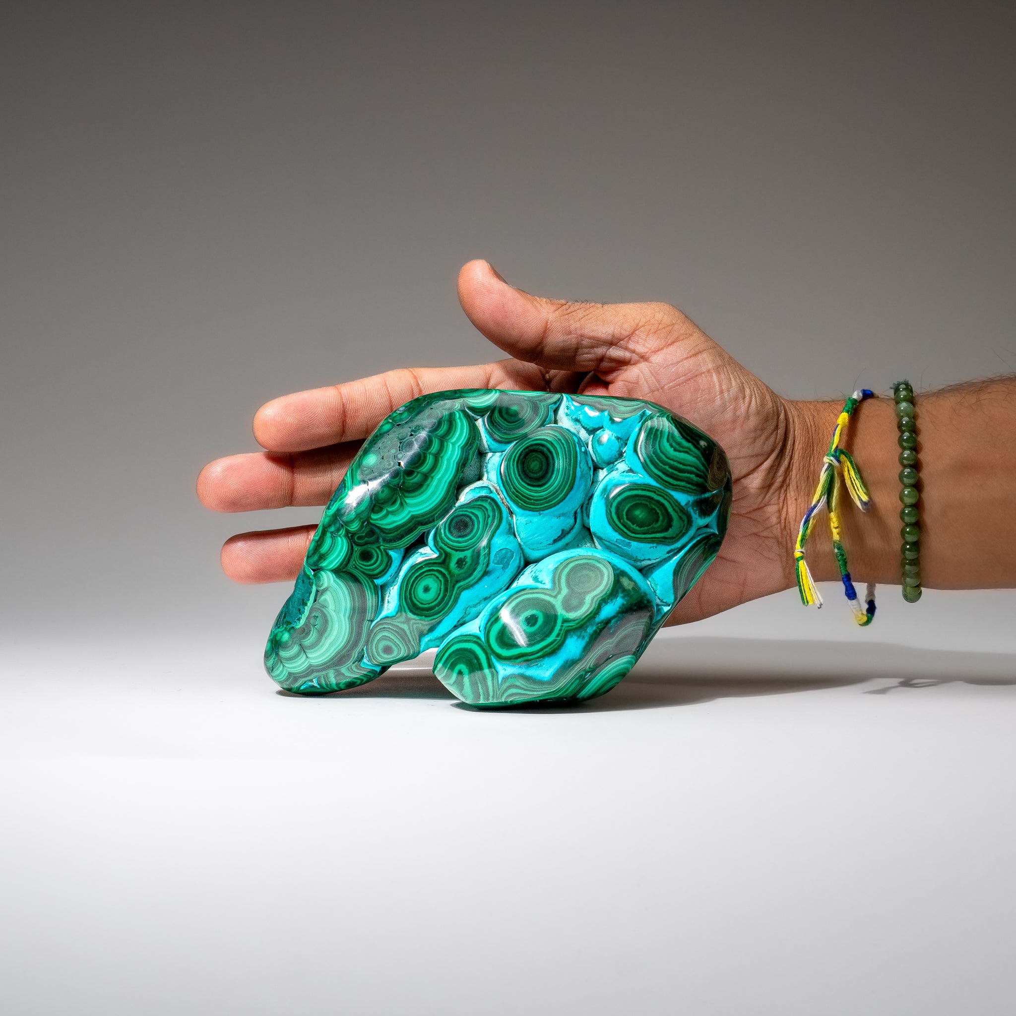 Malachite with Chrysocolla Polished Stone from Democratic Republic of the Congo (2.6 lbs)