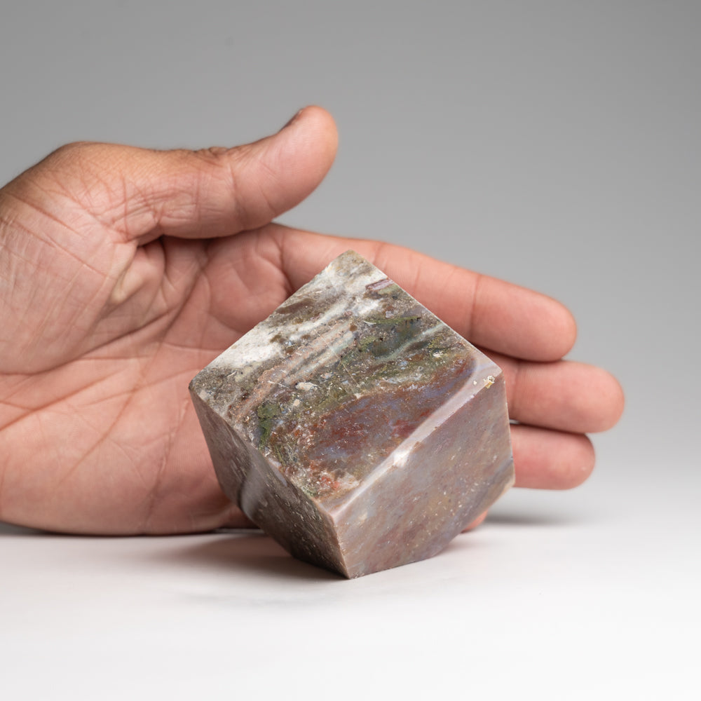 Polished Ocean Jasper Cube from Madagascar (.8 lbs)