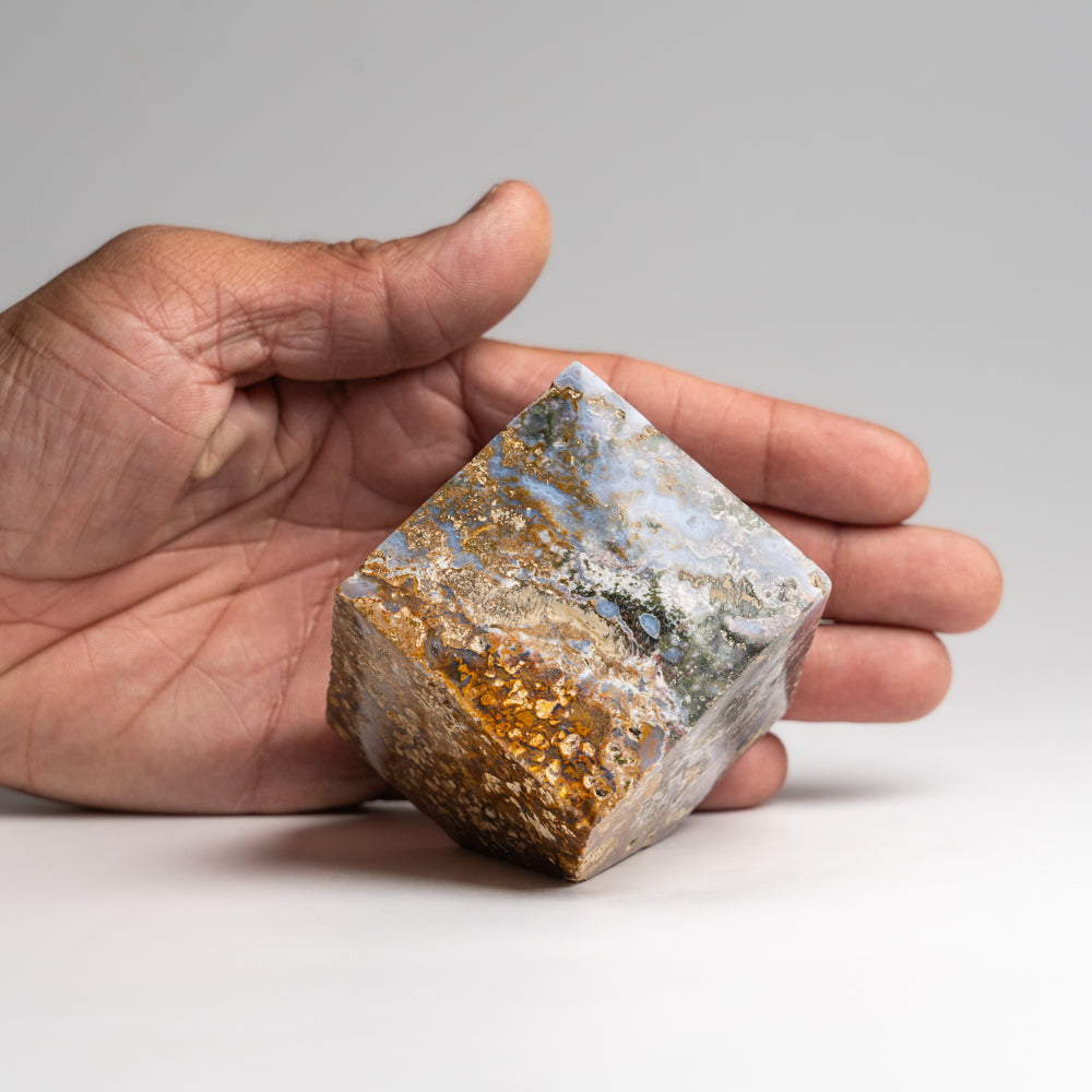 Polished Ocean Jasper Cube from Madagascar (.9 lbs)