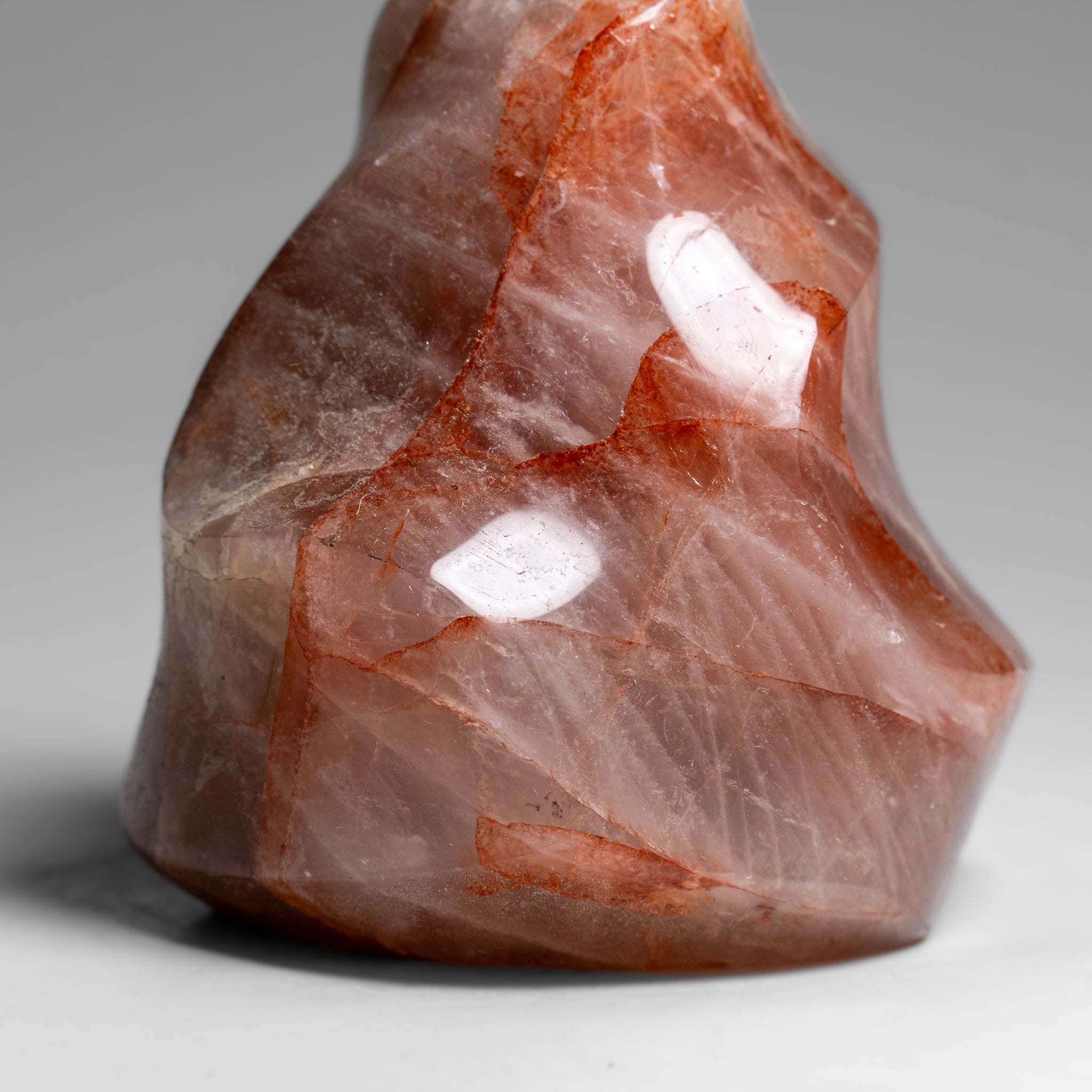 Genuine Polished Strawberry Quartz Flame Freeform (1.4 lbs)