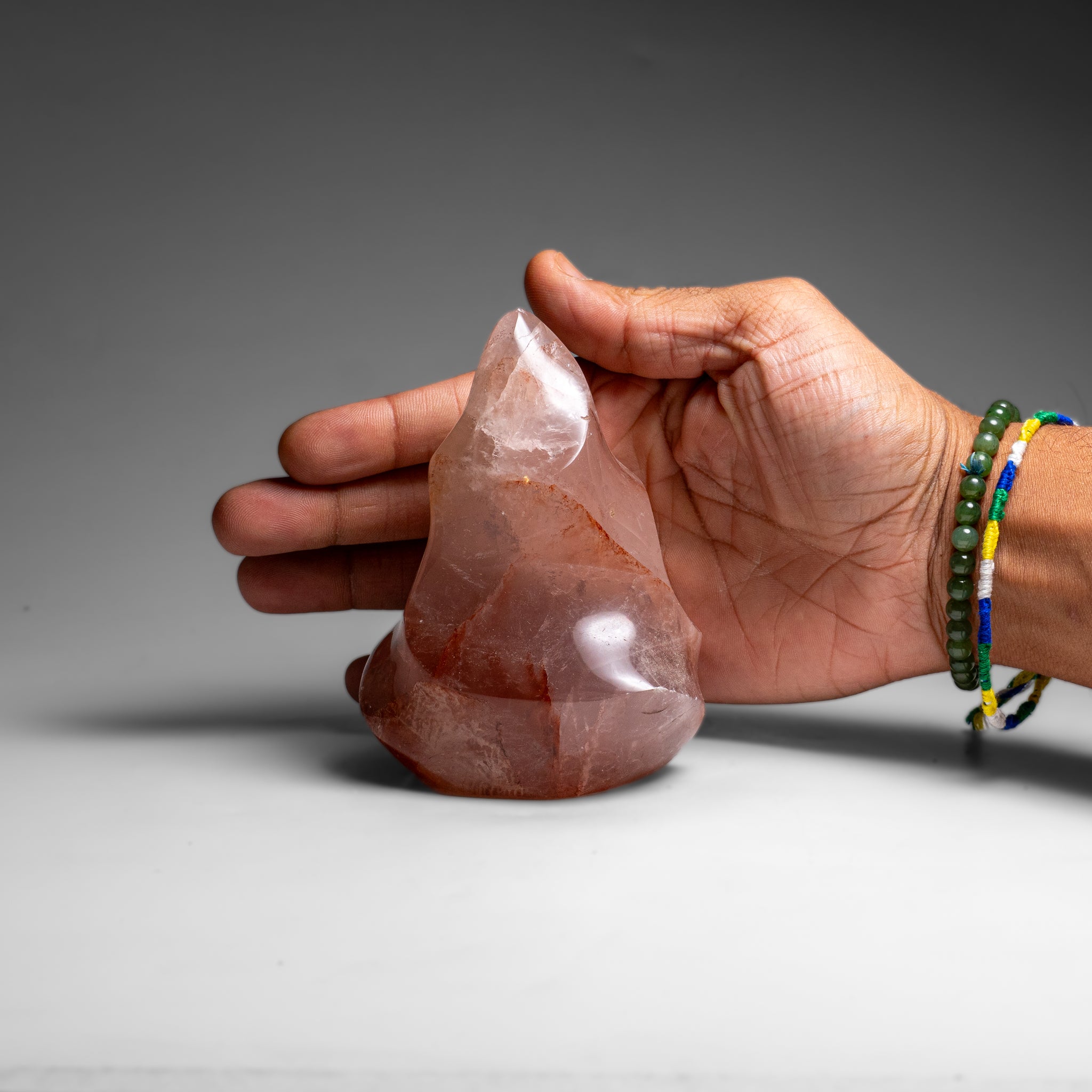 Genuine Polished Strawberry Quartz Flame Freeform (1.4 lbs)