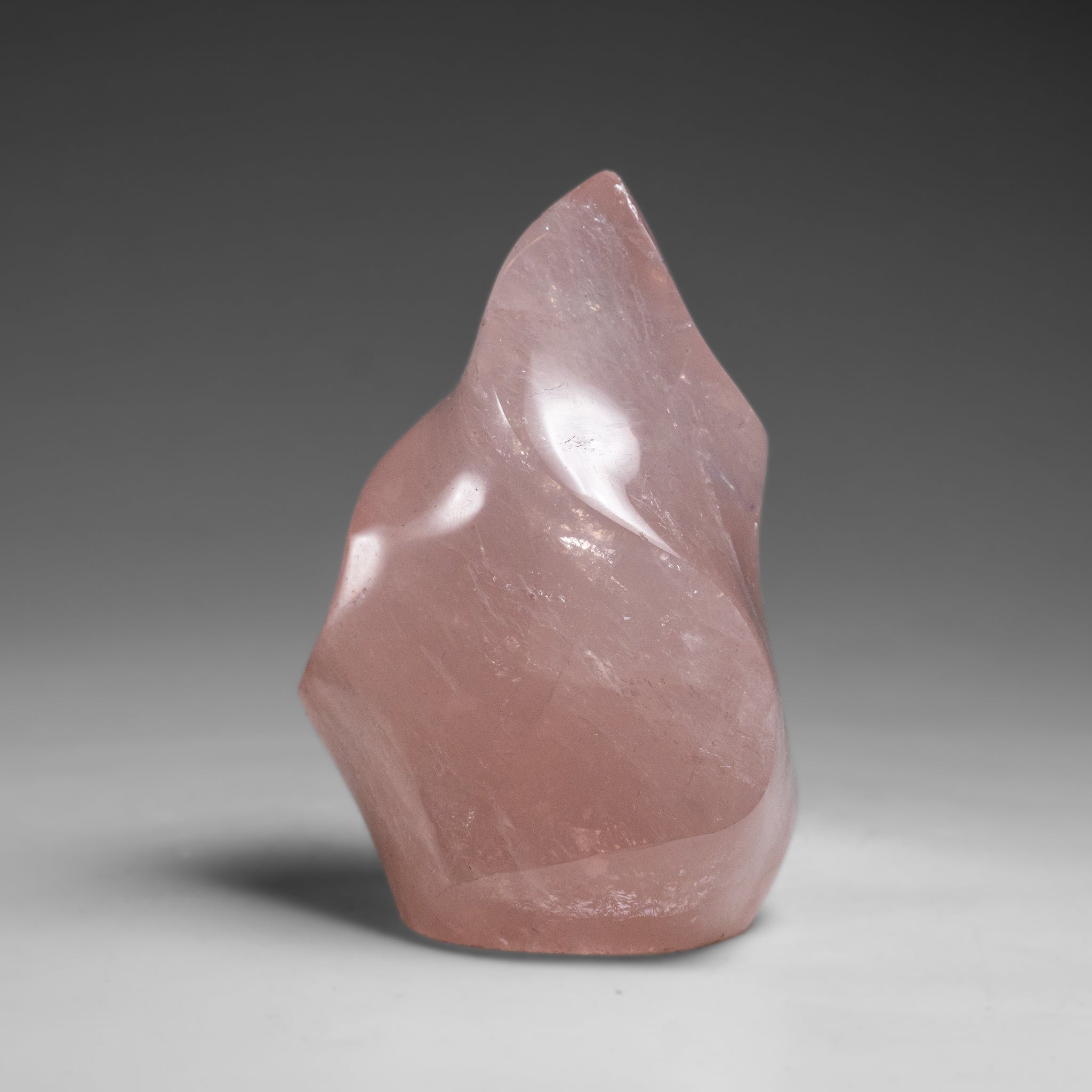 Polished Rose Quartz Flame Freeform From Brazil (298.5 grams)