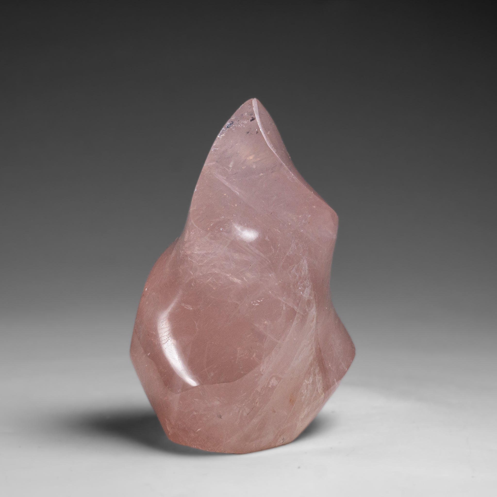 Polished Rose Quartz Flame Freeform From Brazil (298.5 grams)