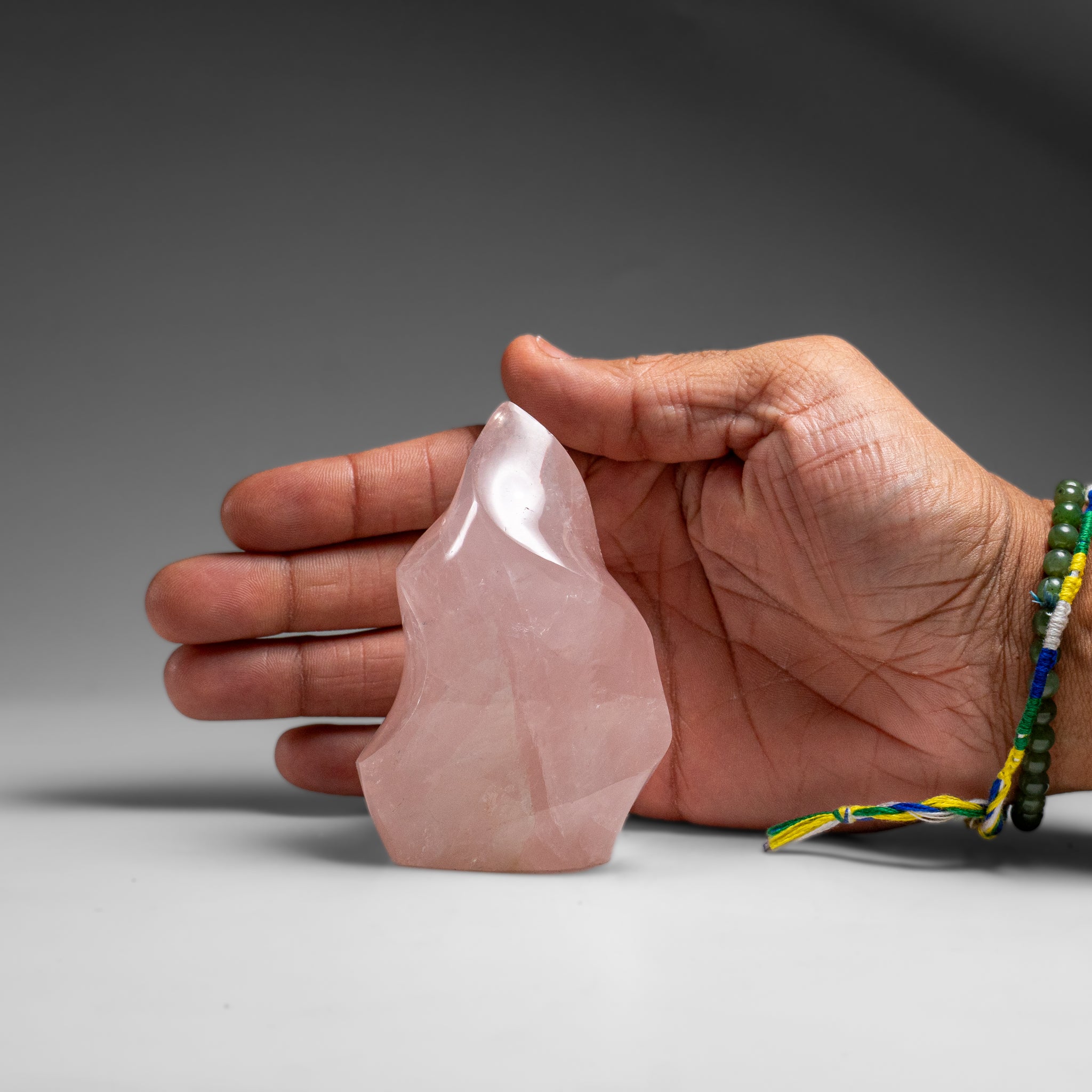 Polished Rose Quartz Flame Freeform From Brazil (298.5 grams)