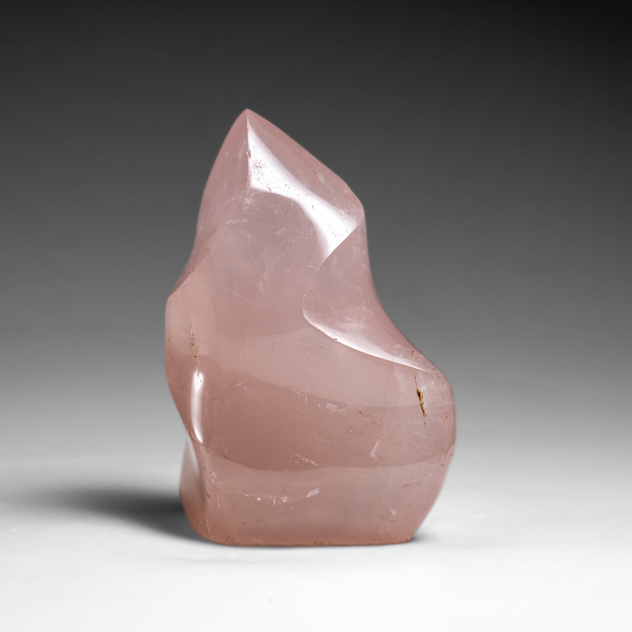 Polished Rose Quartz Flame Freeform From Brazil (266 grams)