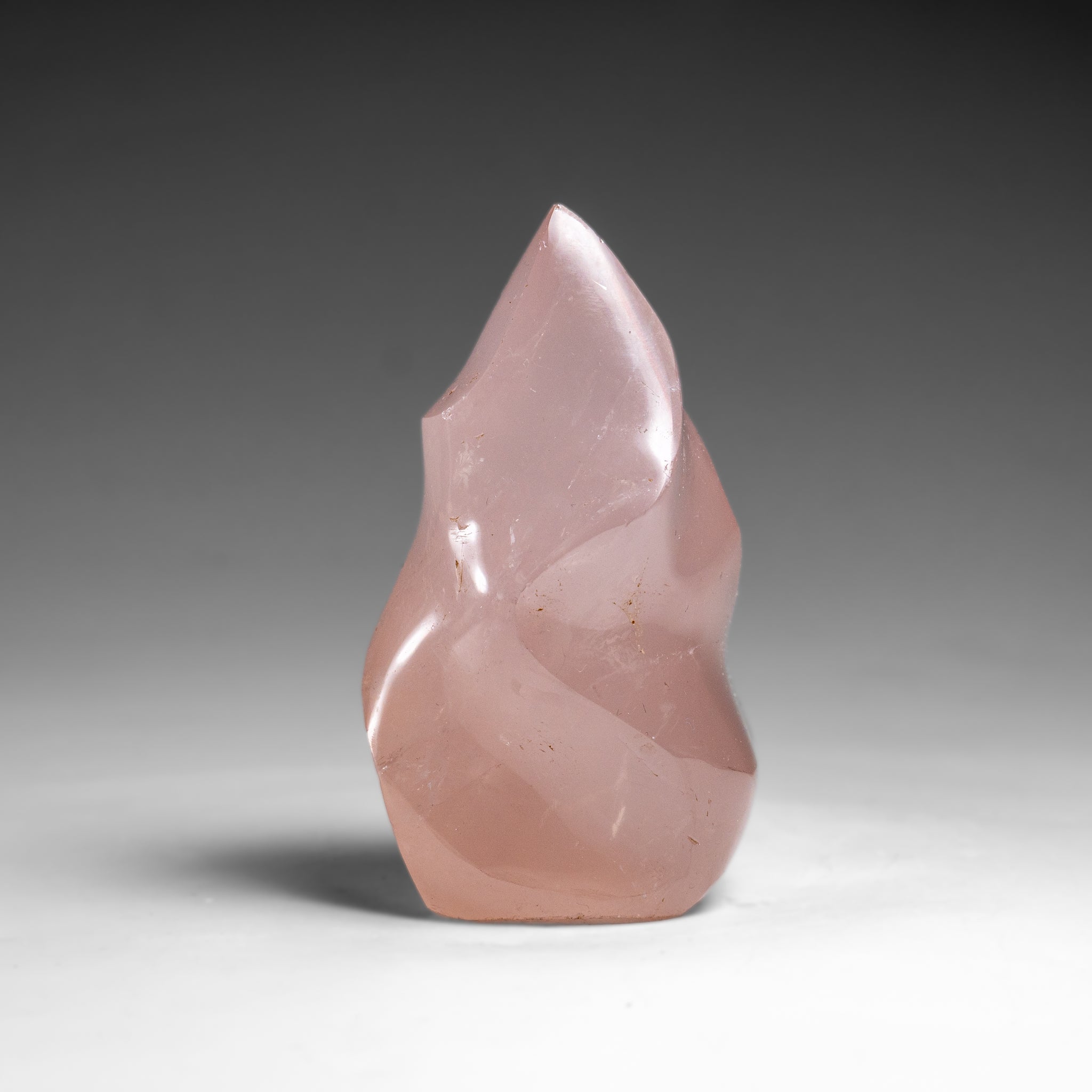 Polished Rose Quartz Flame Freeform From Brazil (266 grams)