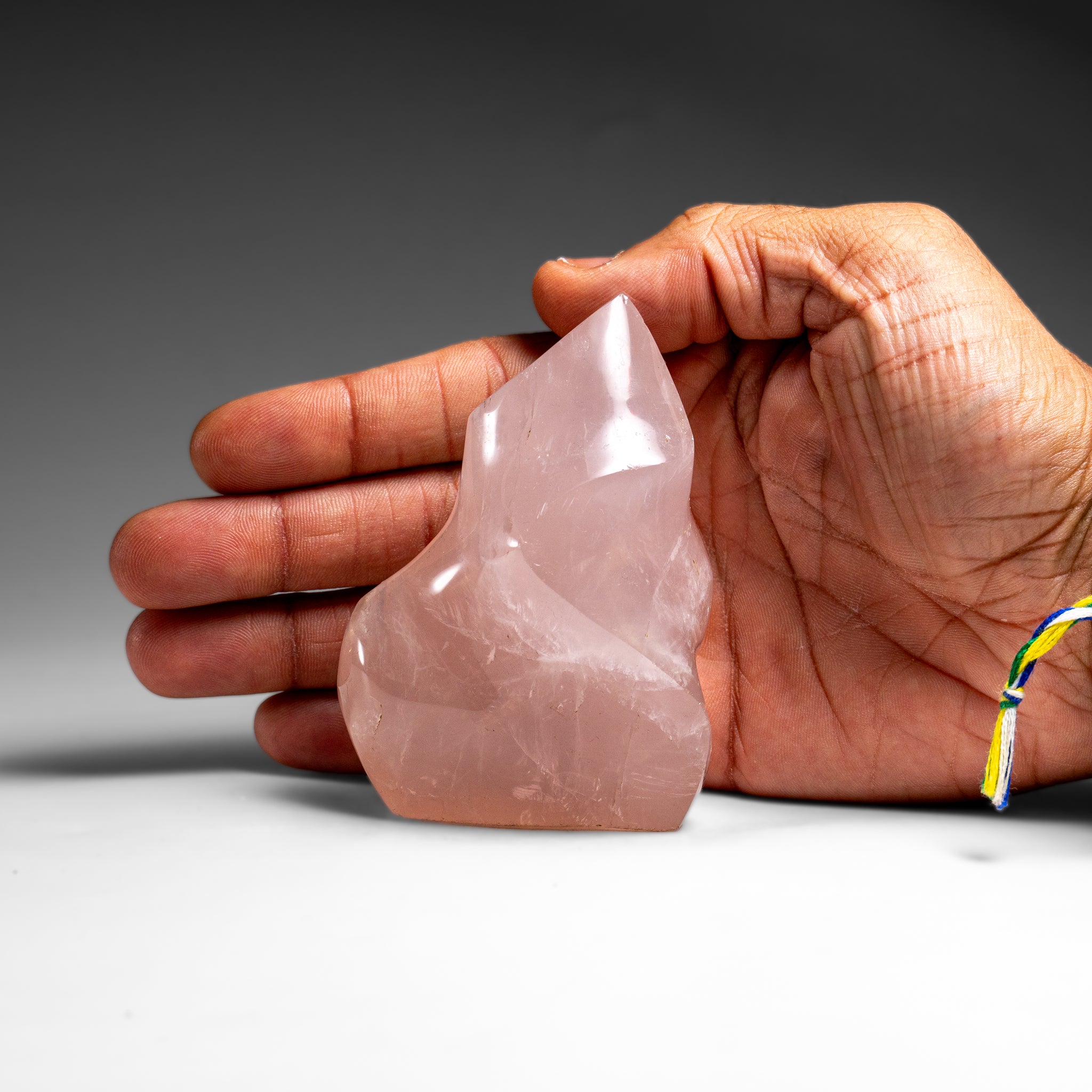 Polished Rose Quartz Flame Freeform From Brazil (266 grams)