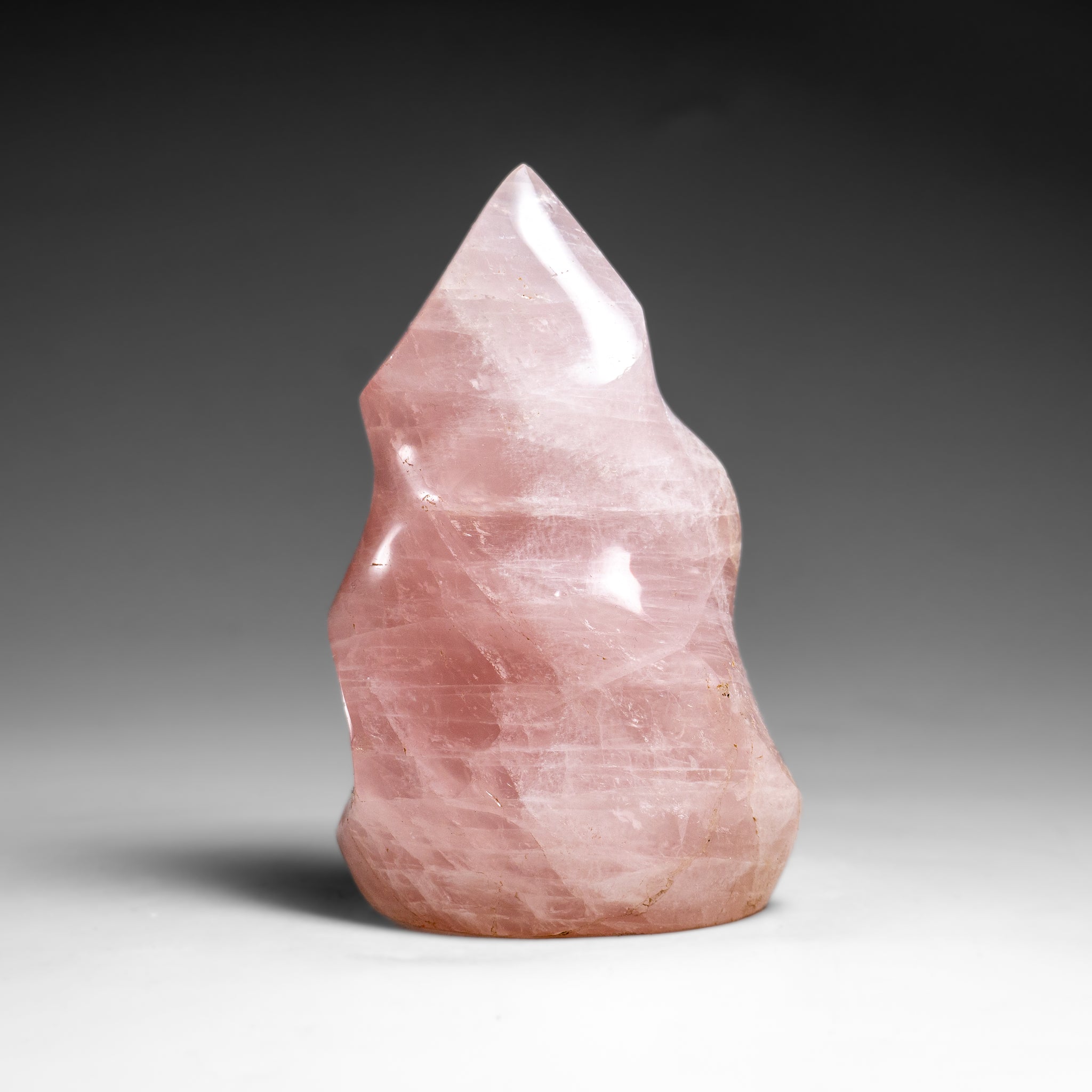 Polished Rose Quartz Flame Freeform From Brazil (401 grams)