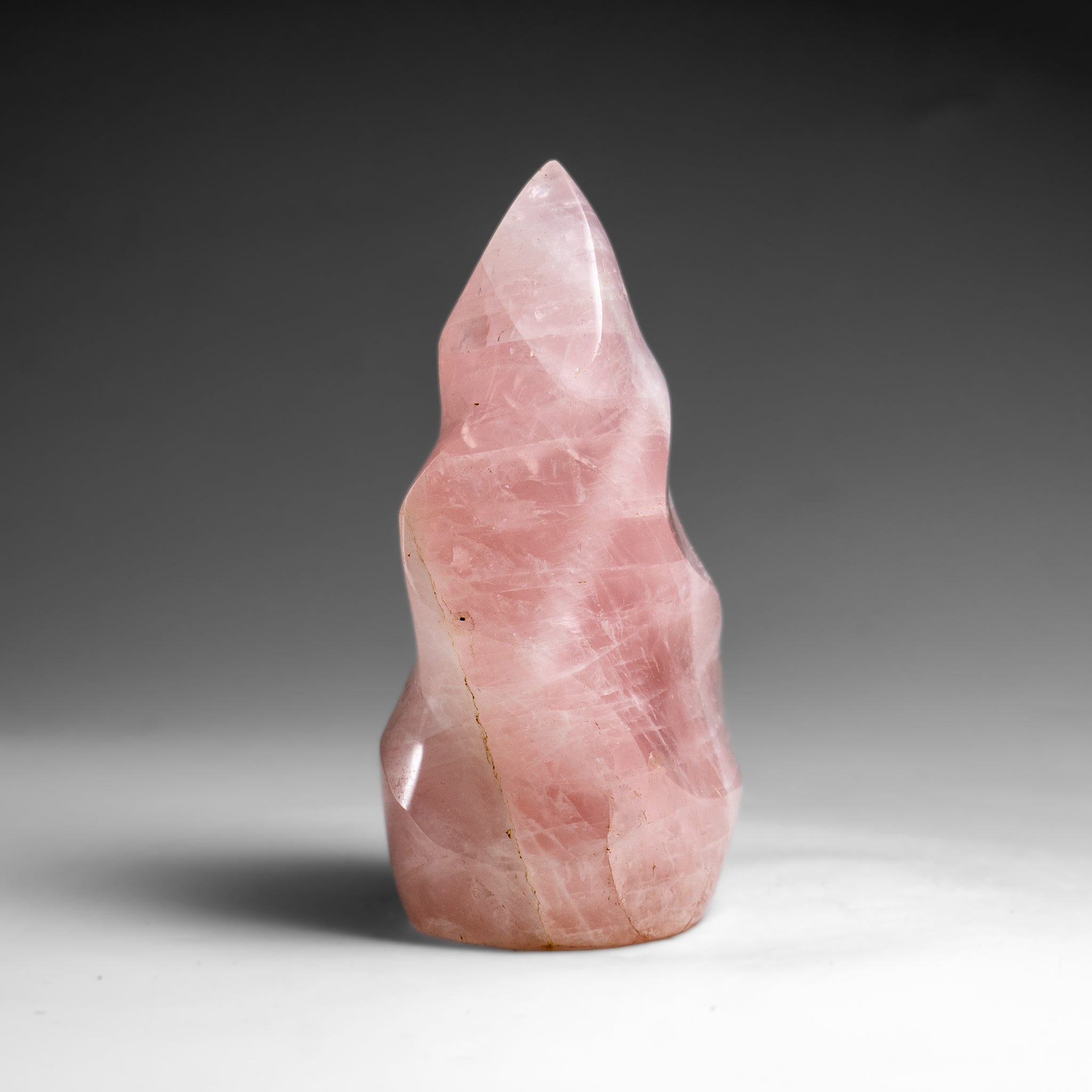 Polished Rose Quartz Flame Freeform From Brazil (401 grams)