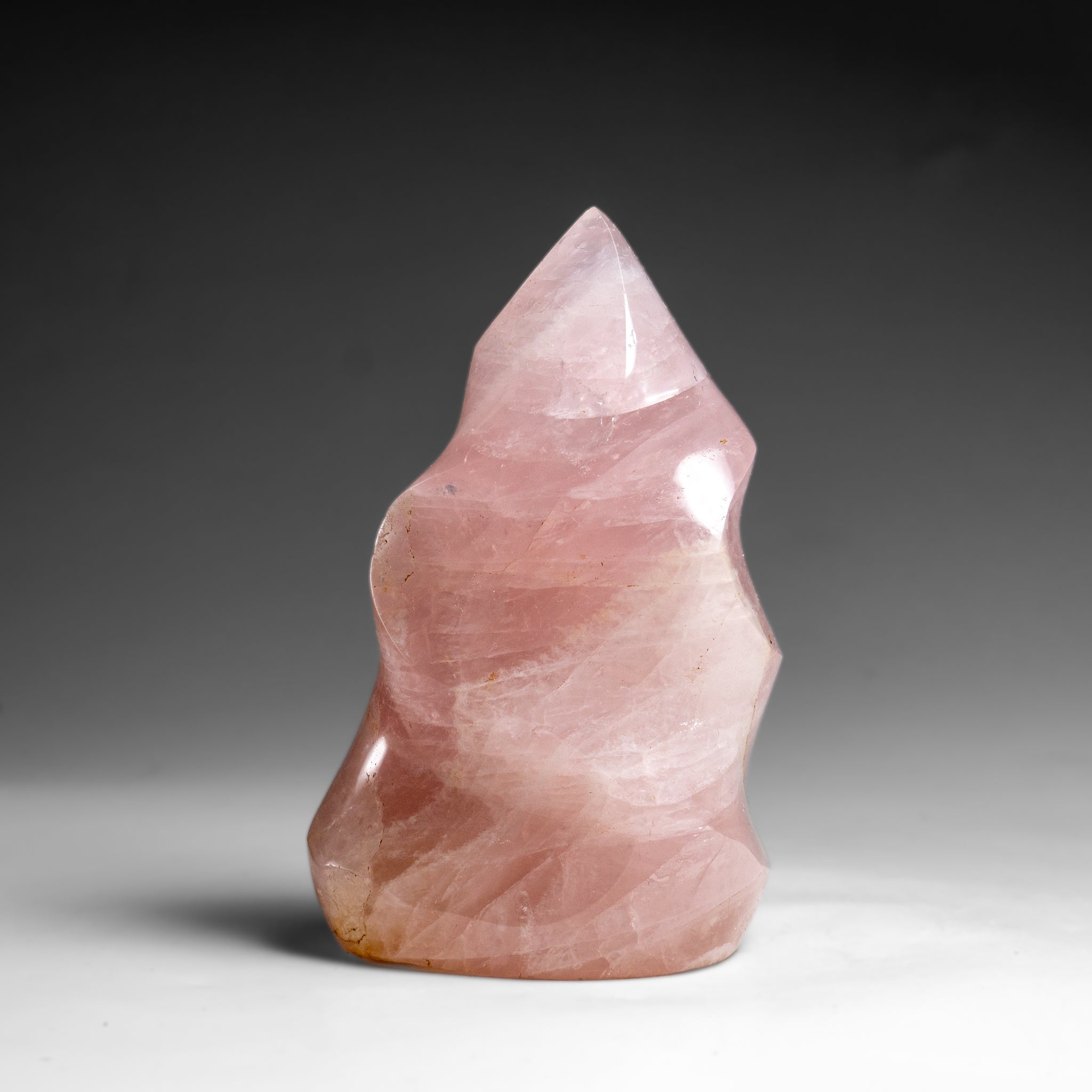 Polished Rose Quartz Flame Freeform From Brazil (401 grams)