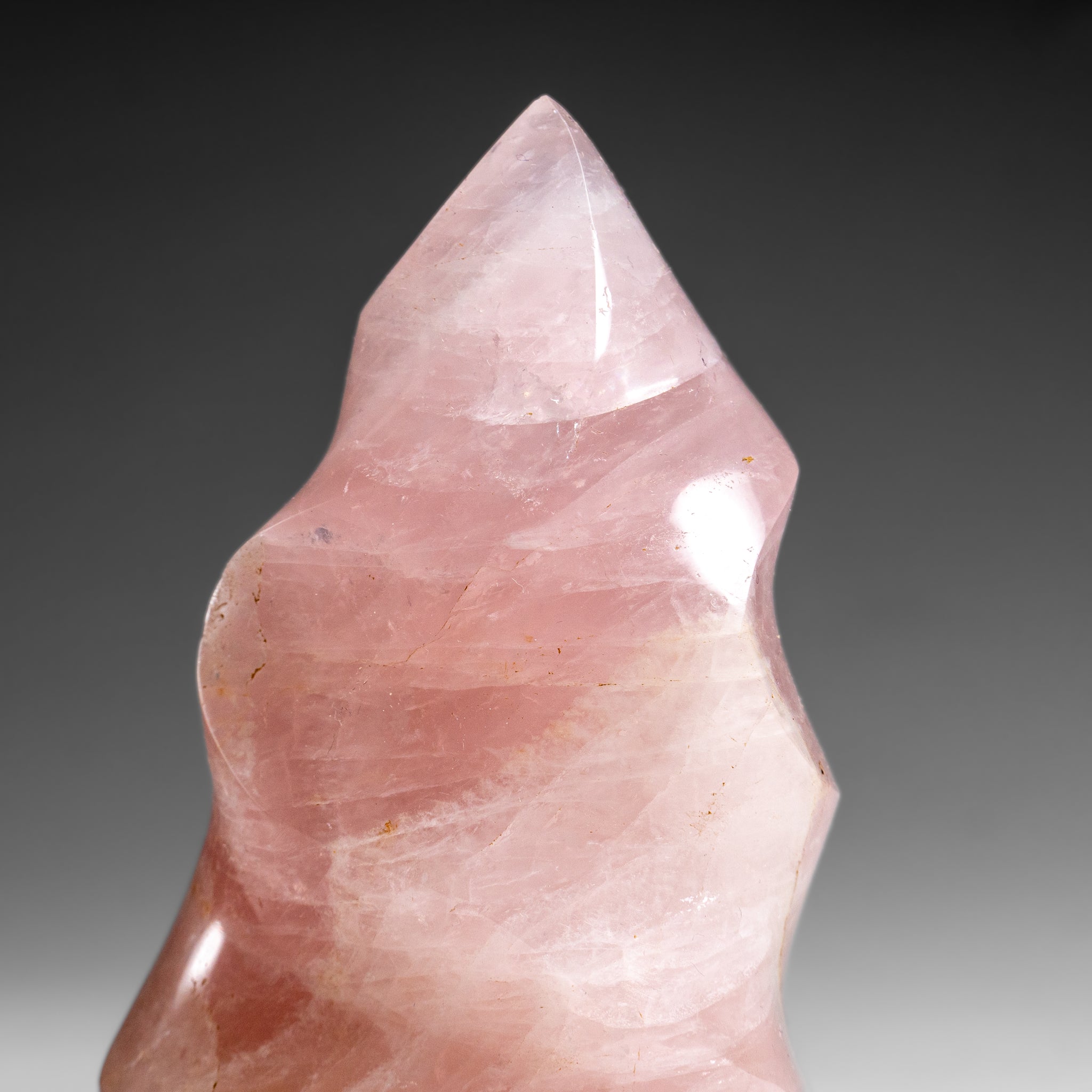 Polished Rose Quartz Flame Freeform From Brazil (401 grams)