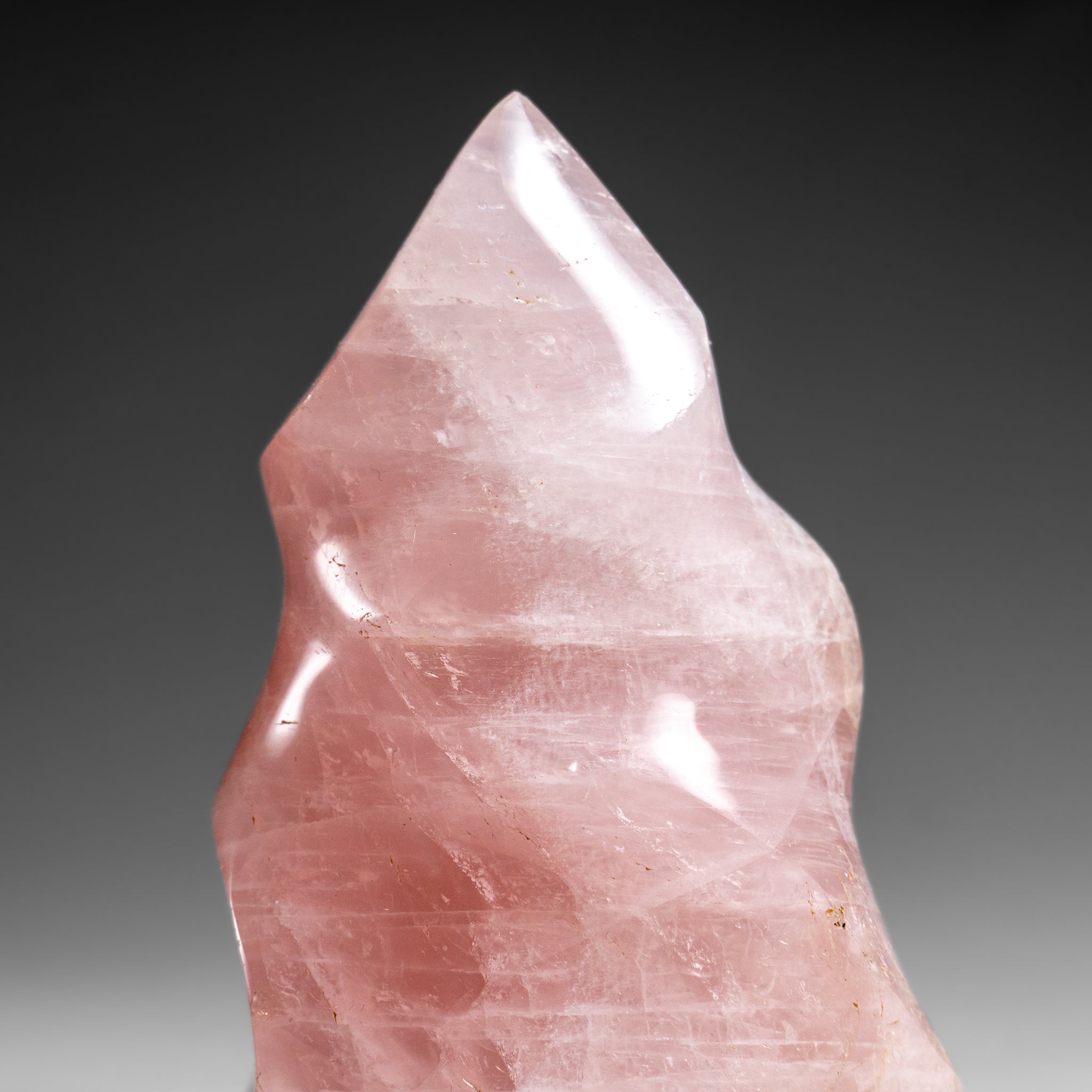 Polished Rose Quartz Flame Freeform From Brazil (401 grams)
