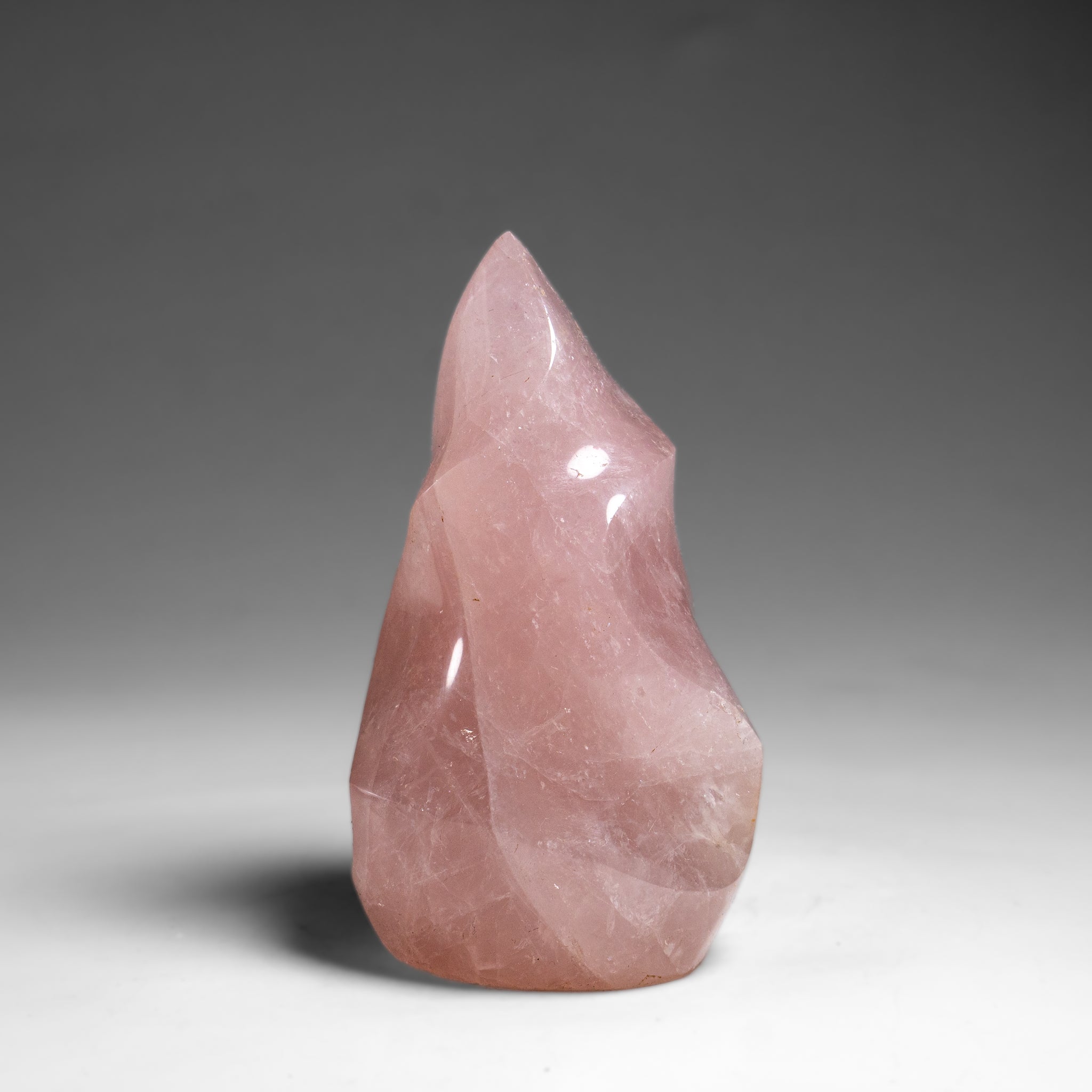 Polished Rose Quartz Flame Freeform From Brazil (361.5 grams)
