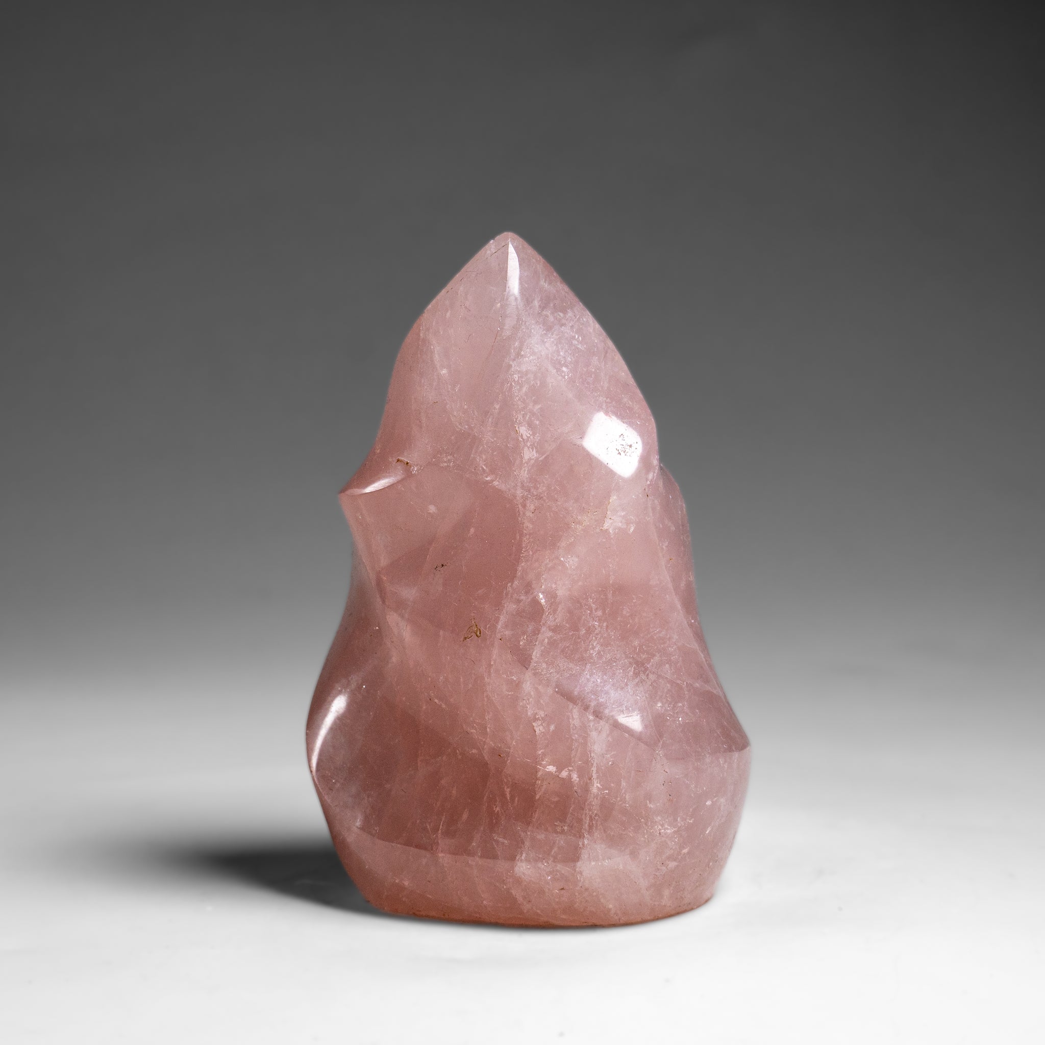 Polished Rose Quartz Flame Freeform From Brazil (361.5 grams)