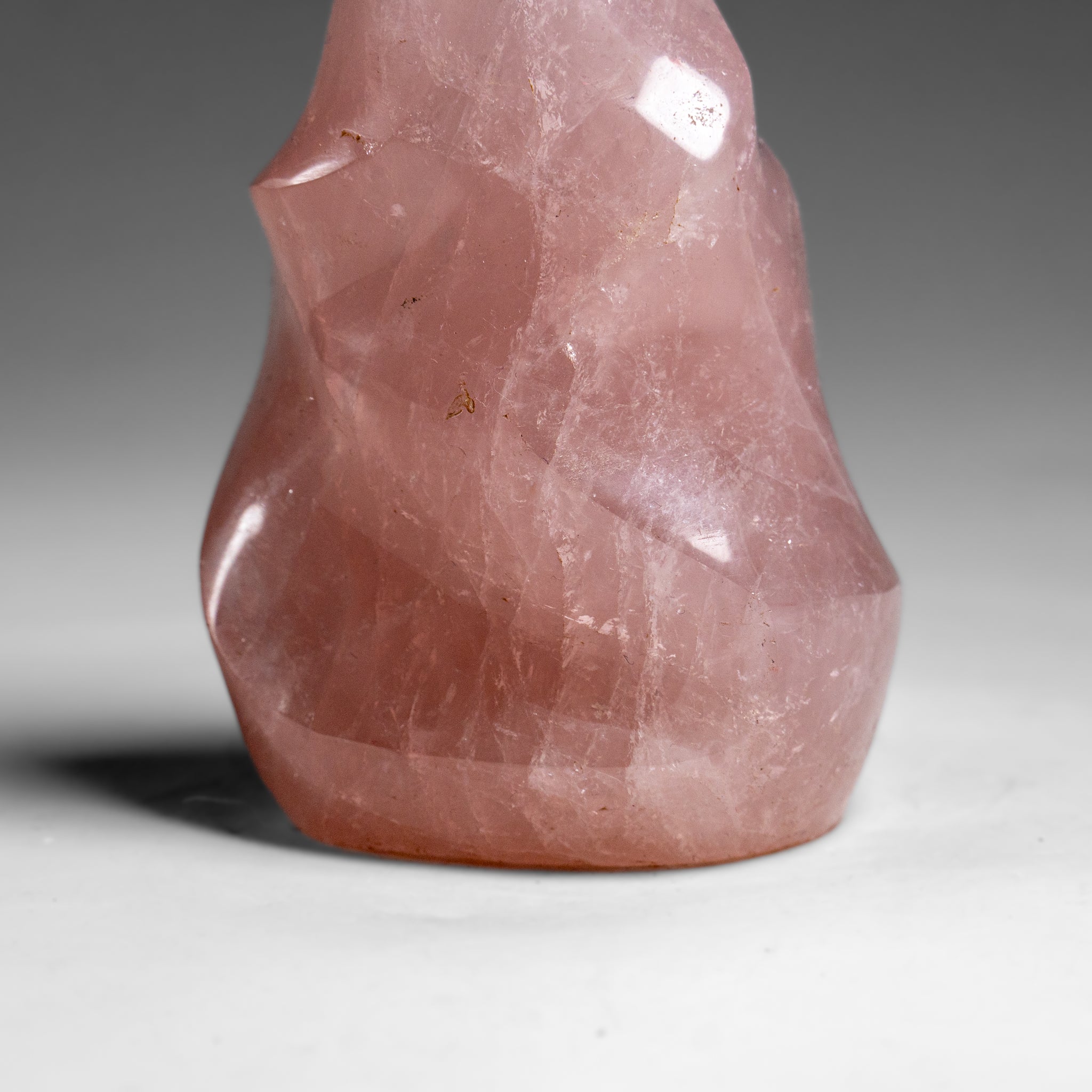 Polished Rose Quartz Flame Freeform From Brazil (361.5 grams)