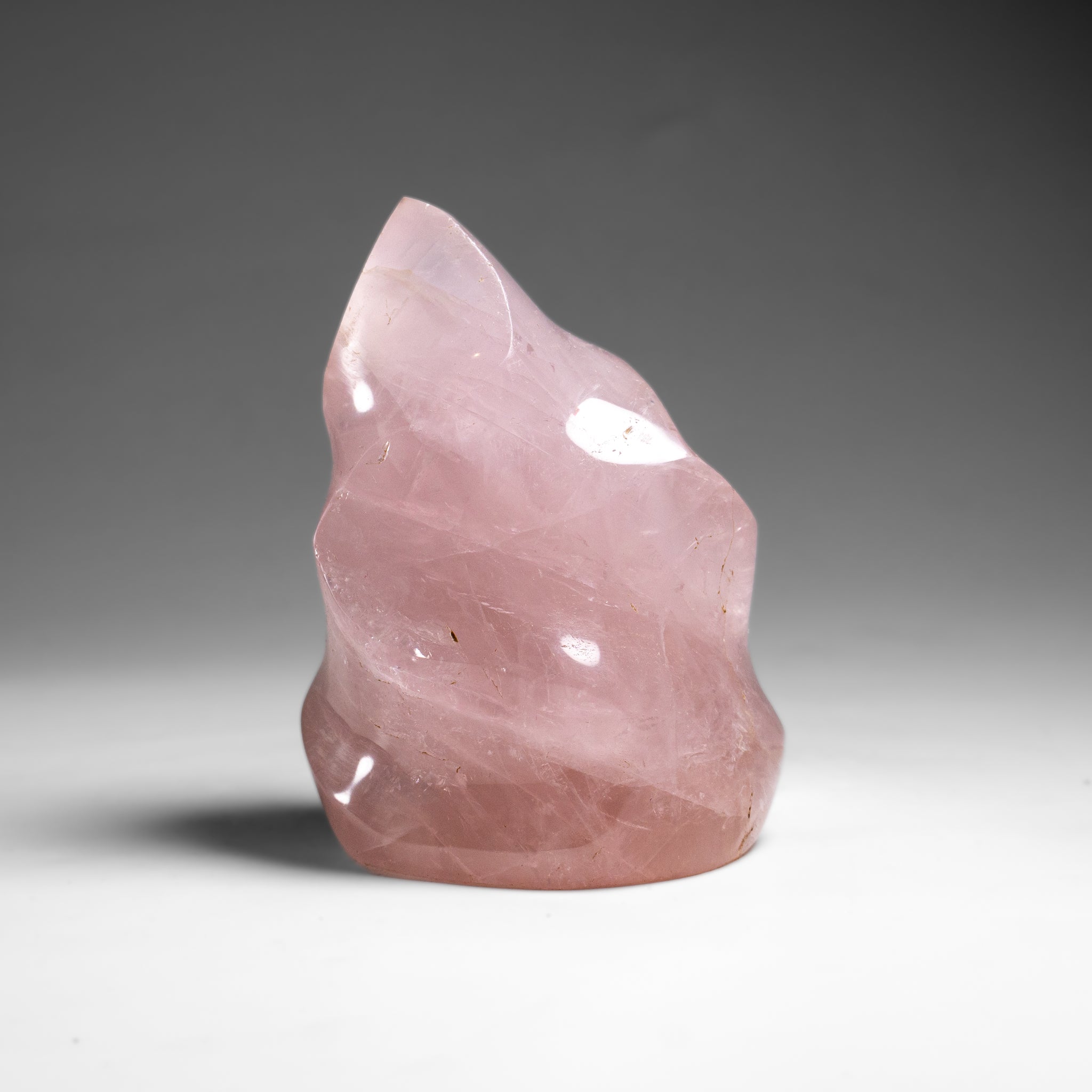 Polished Rose Quartz Flame Freeform From Brazil (1.1 lbs)