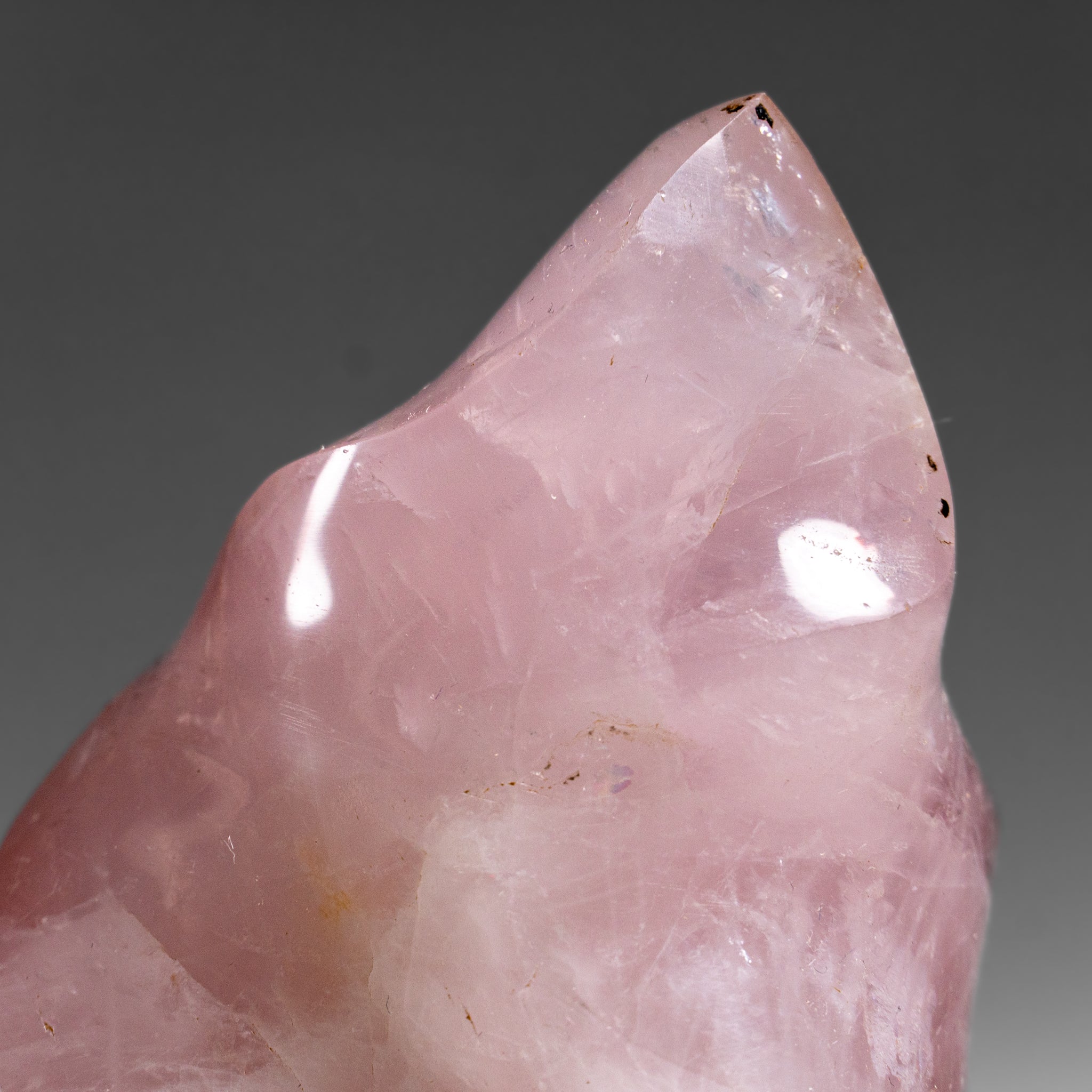 Polished Rose Quartz Flame Freeform From Brazil (1.1 lbs)
