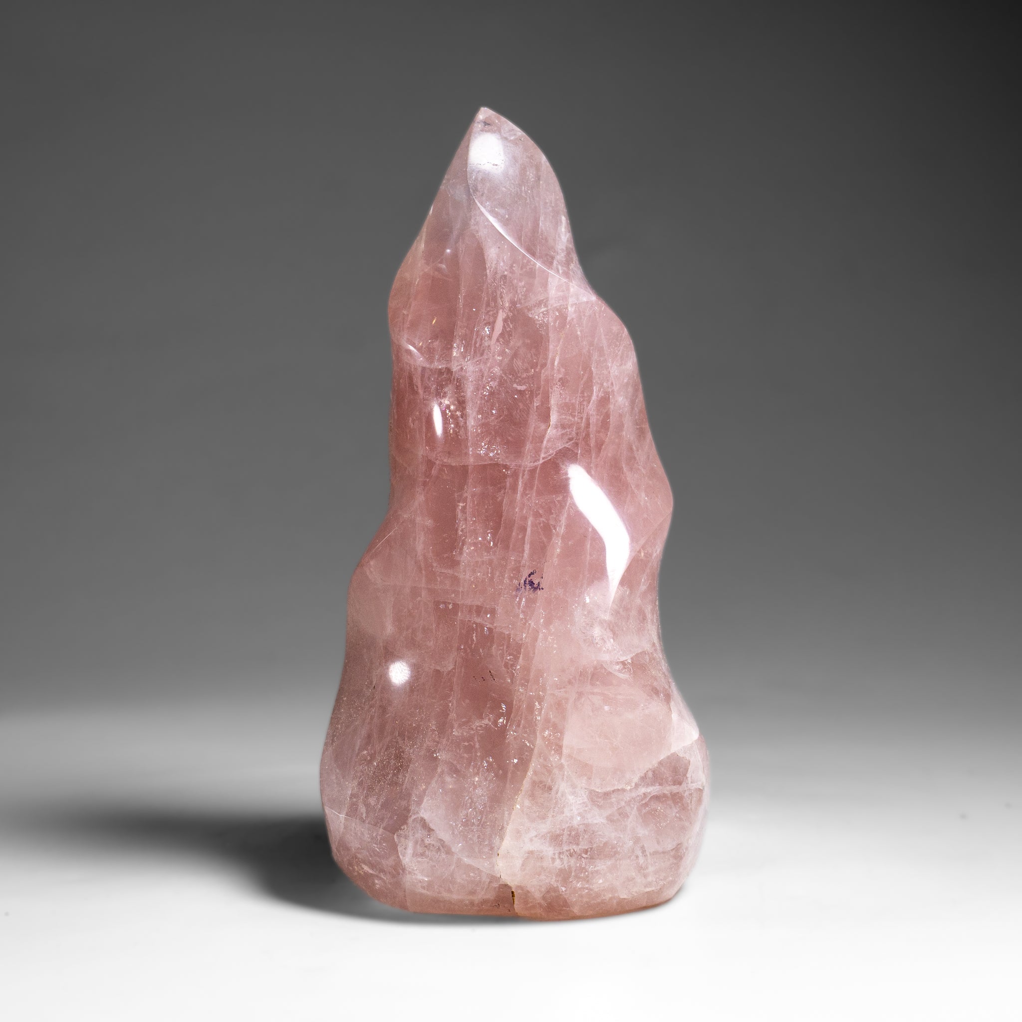 Polished Rose Quartz Flame Freeform From Brazil (1.3 lbs)