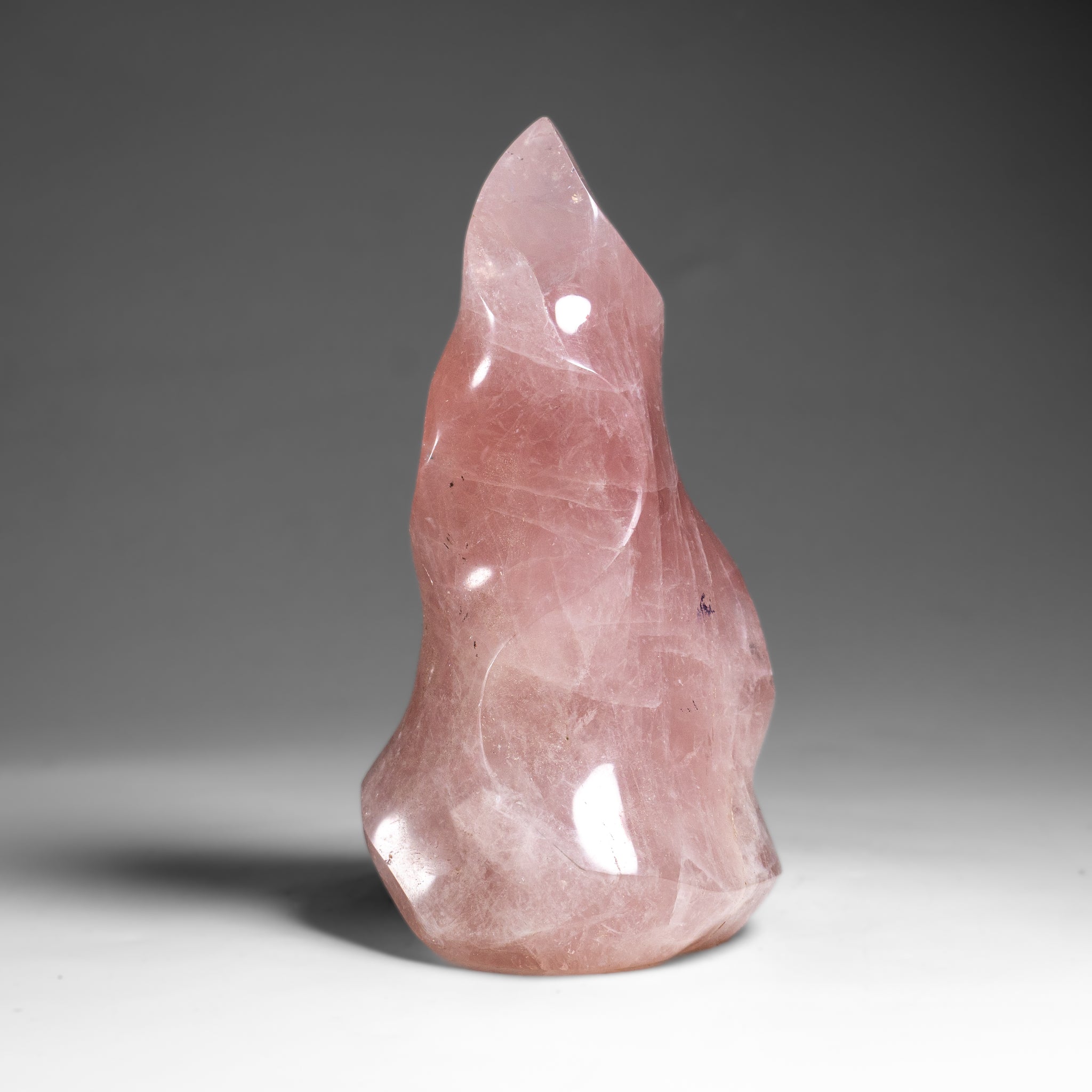 Polished Rose Quartz Flame Freeform From Brazil (1.3 lbs)