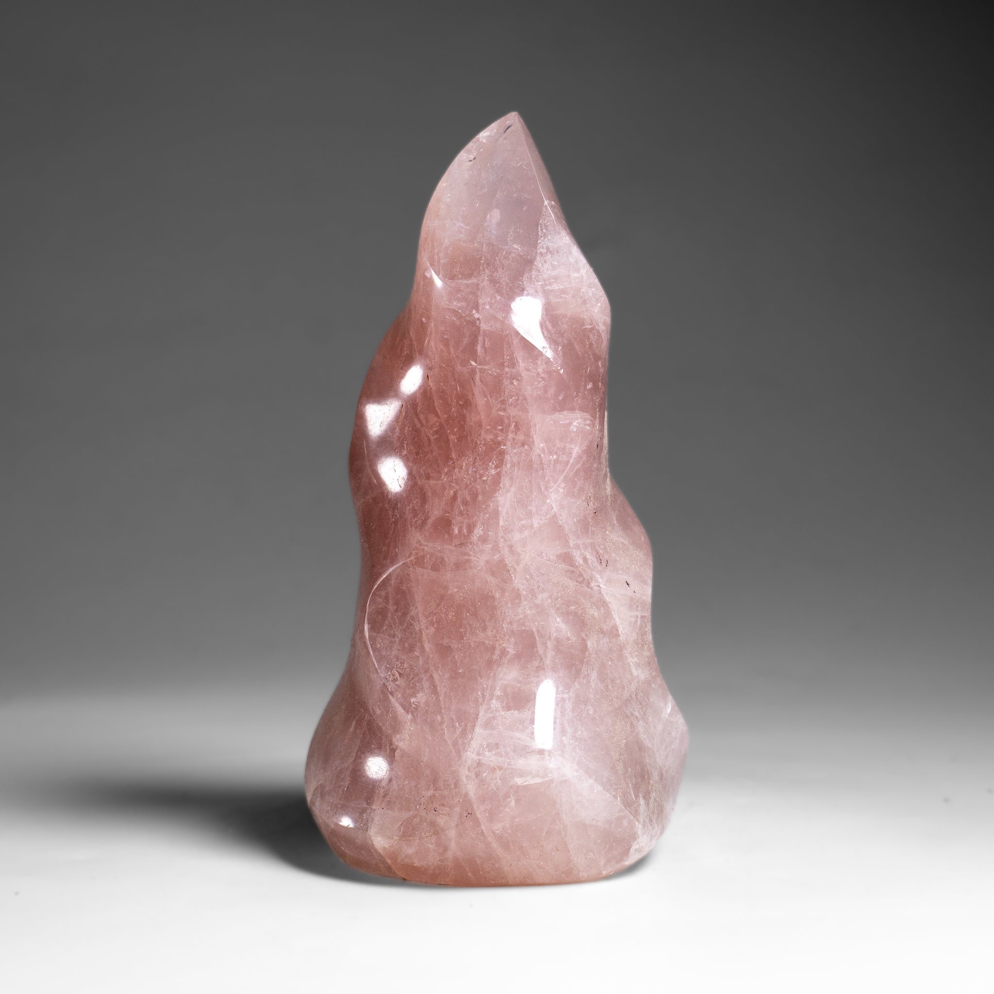 Polished Rose Quartz Flame Freeform From Brazil (1.3 lbs)