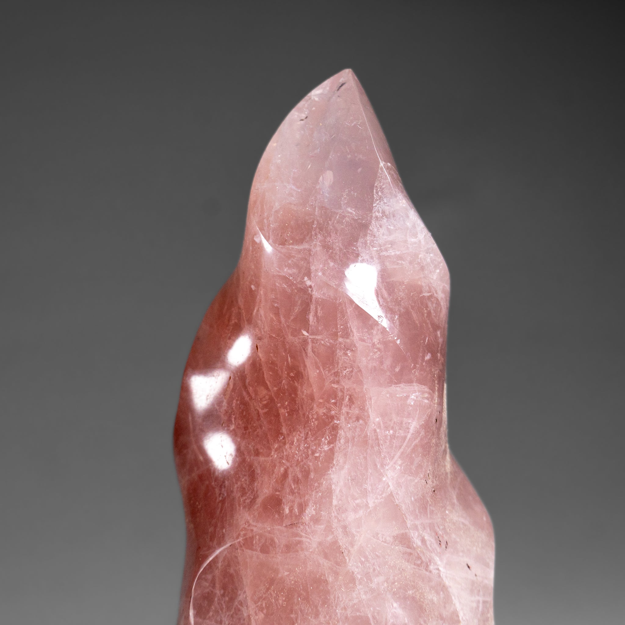 Polished Rose Quartz Flame Freeform From Brazil (1.3 lbs)