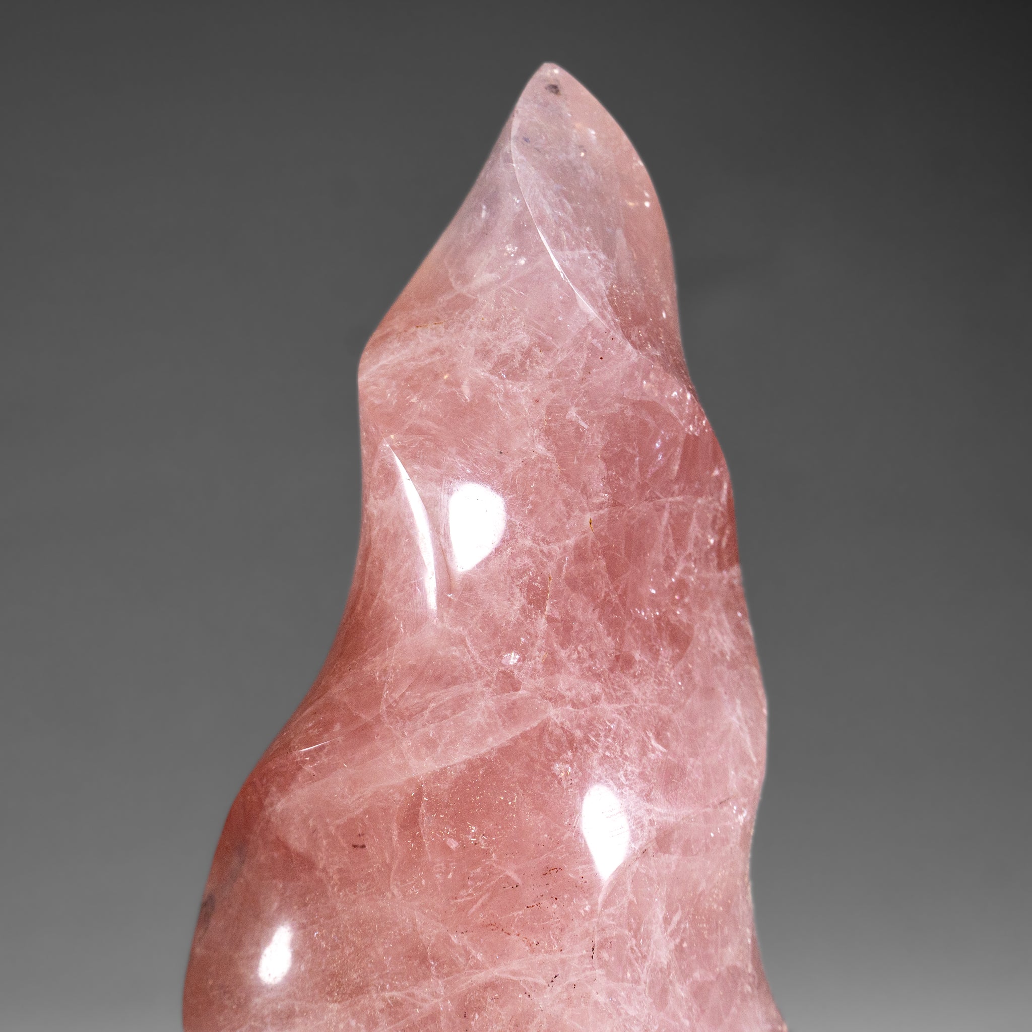 Polished Rose Quartz Flame Freeform From Brazil (1.3 lbs)