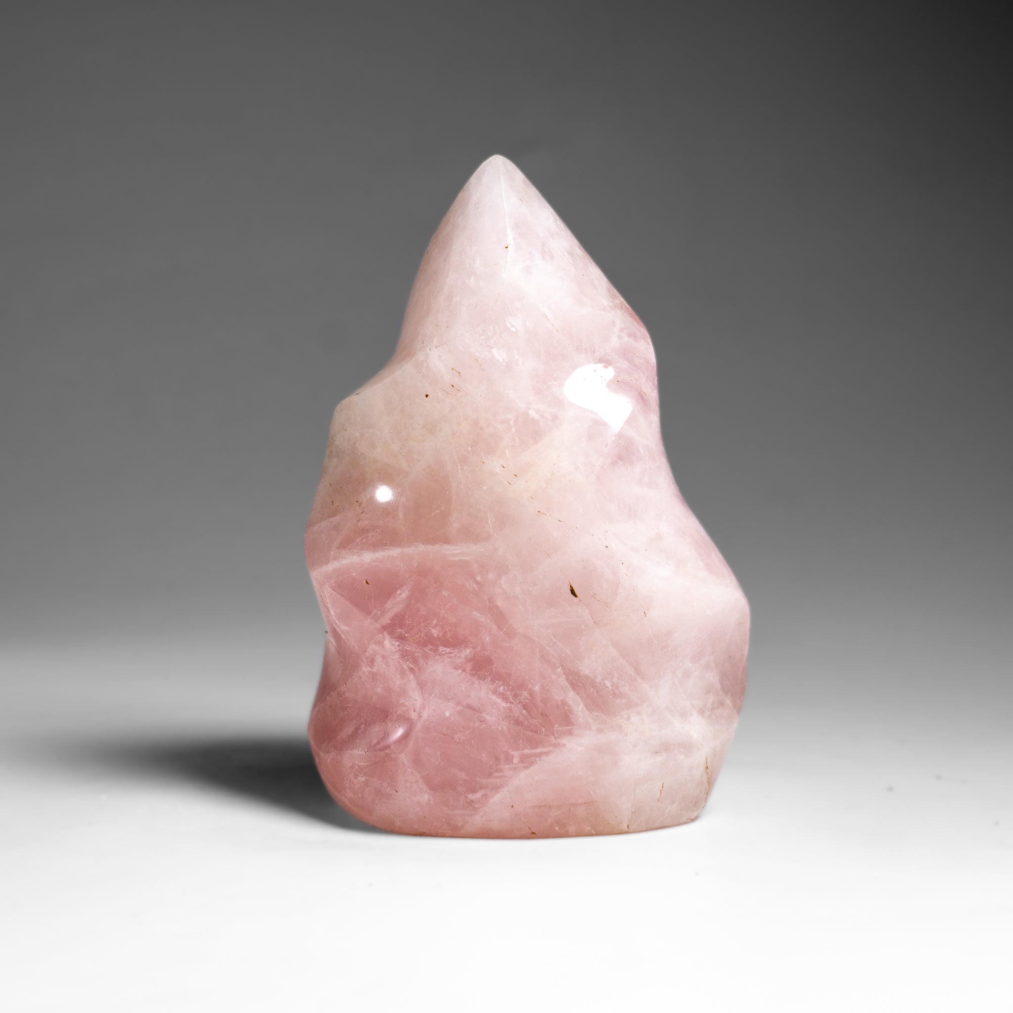 Polished Rose Quartz Flame Freeform From Brazil (1.2 lbs)