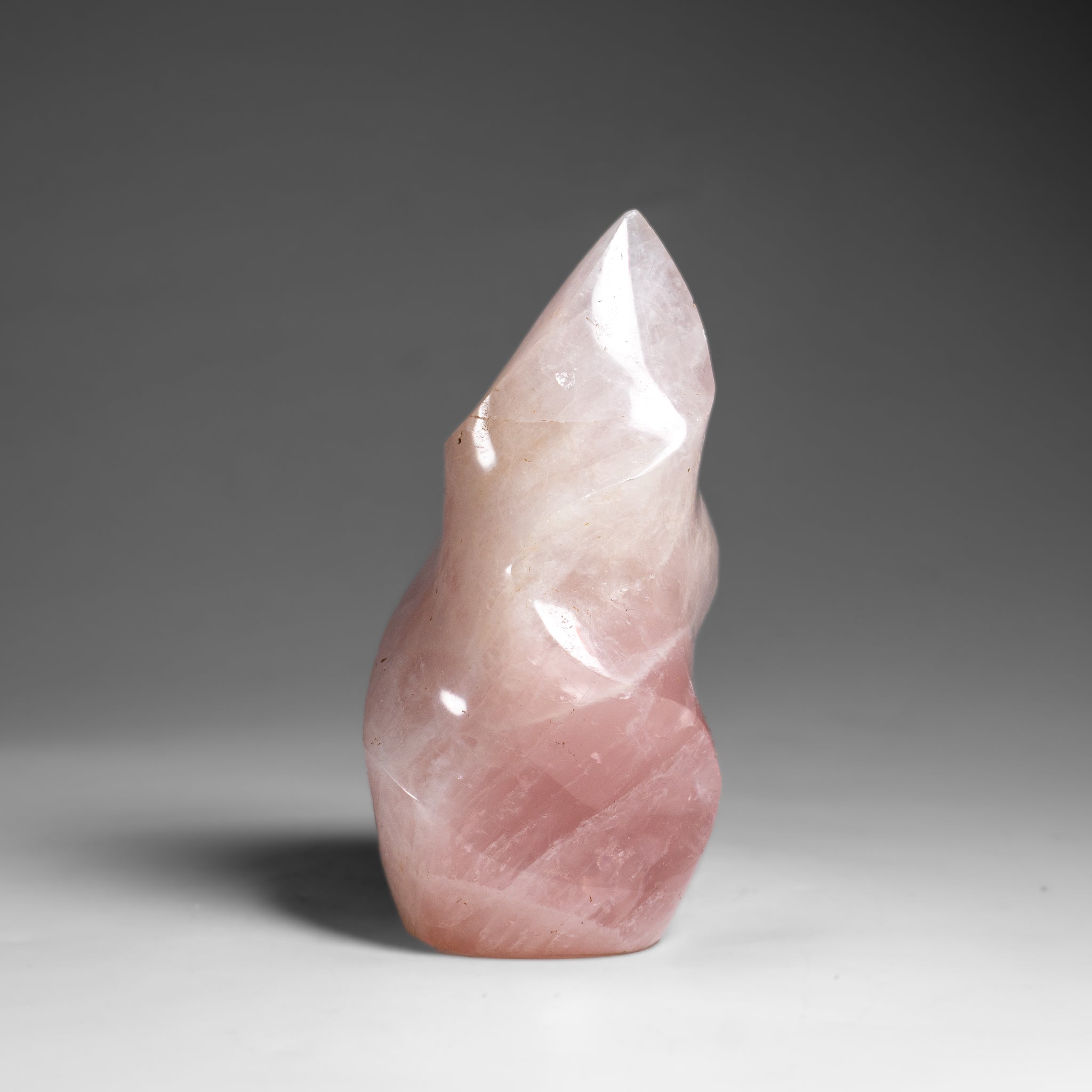 Polished Rose Quartz Flame Freeform From Brazil (1.2 lbs)
