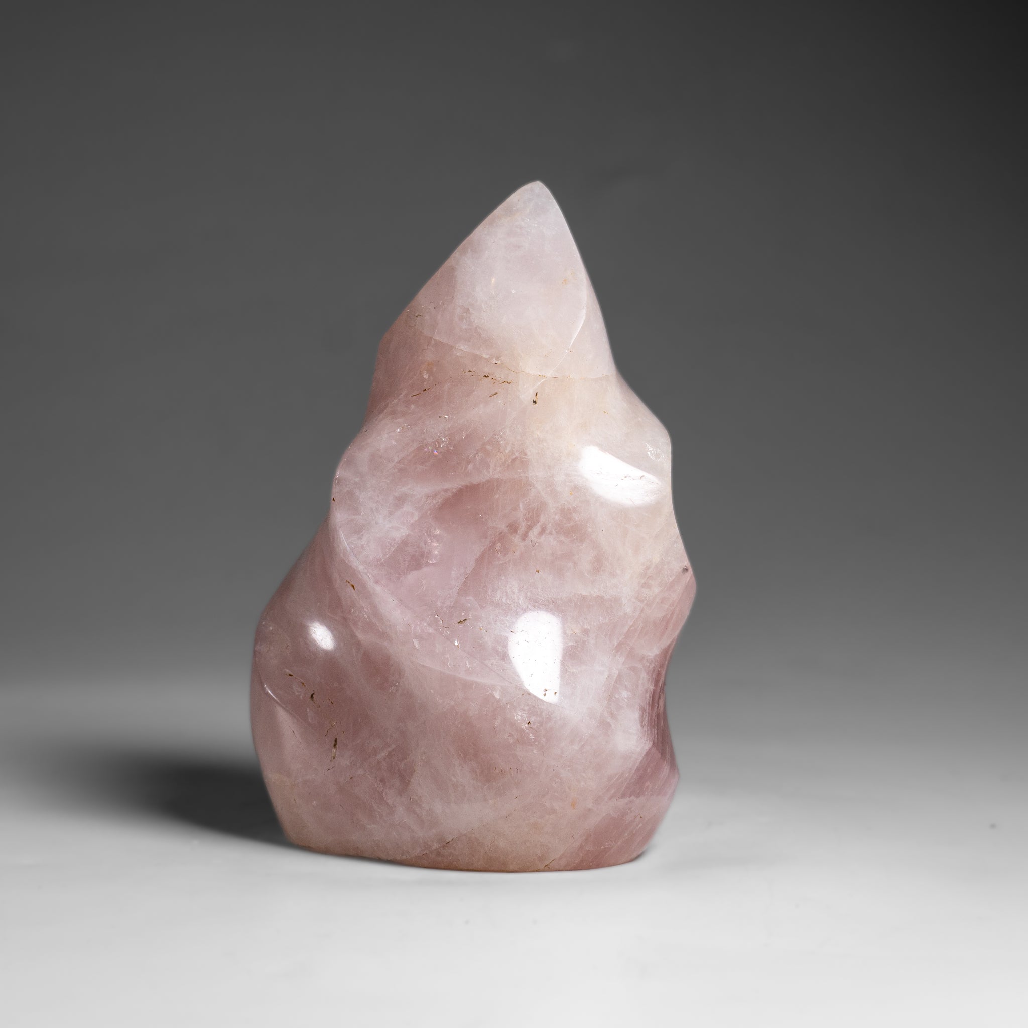 Polished Rose Quartz Flame Freeform From Brazil (1.2 lbs)