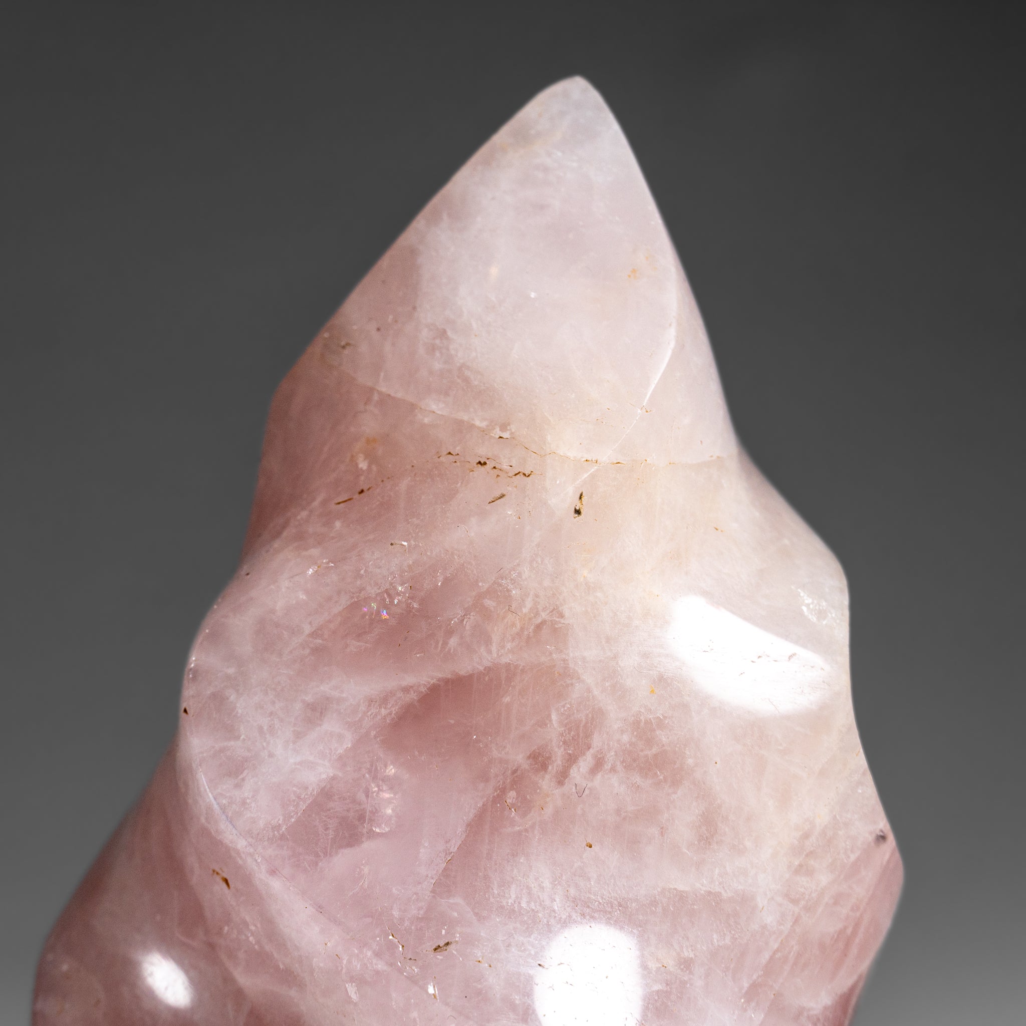 Polished Rose Quartz Flame Freeform From Brazil (1.2 lbs)