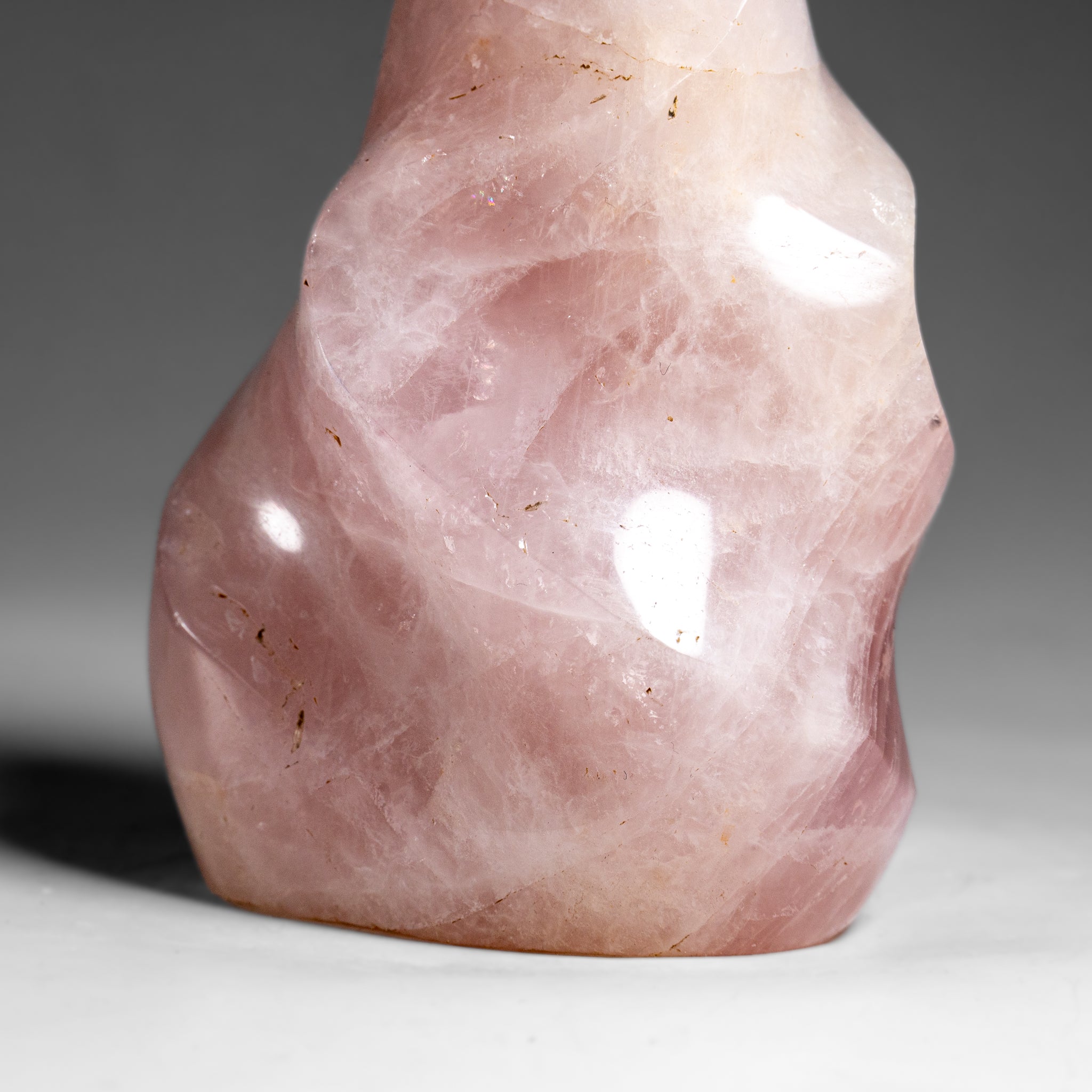 Polished Rose Quartz Flame Freeform From Brazil (1.2 lbs)