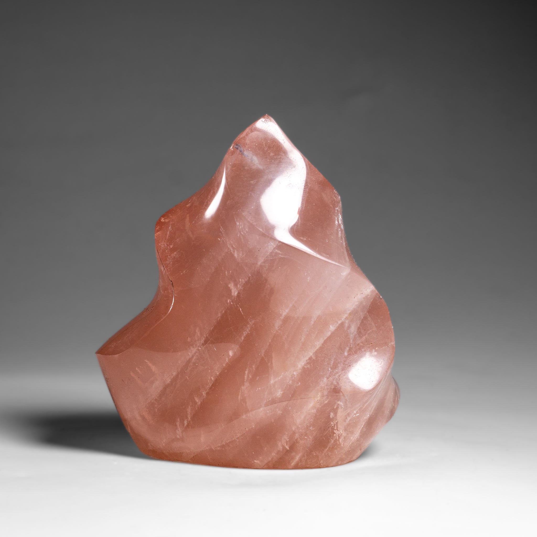 Polished Rose Quartz Flame Freeform From Brazil (1.5 lbs)