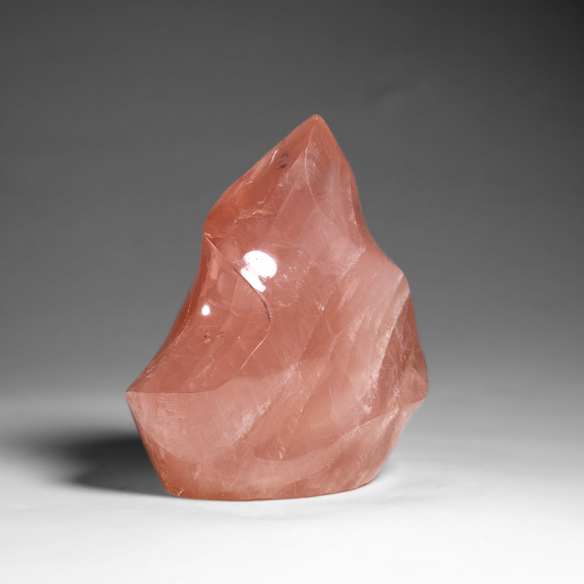 Polished Rose Quartz Flame Freeform From Brazil (1.5 lbs)