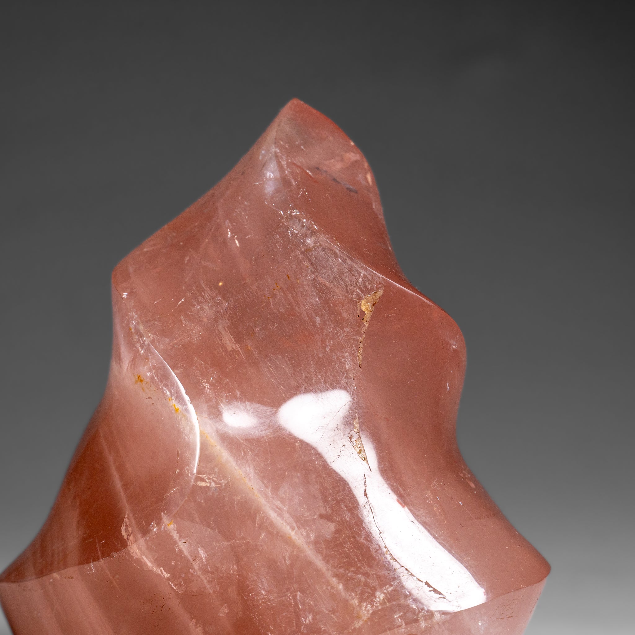 Polished Rose Quartz Flame Freeform From Brazil (1.5 lbs)