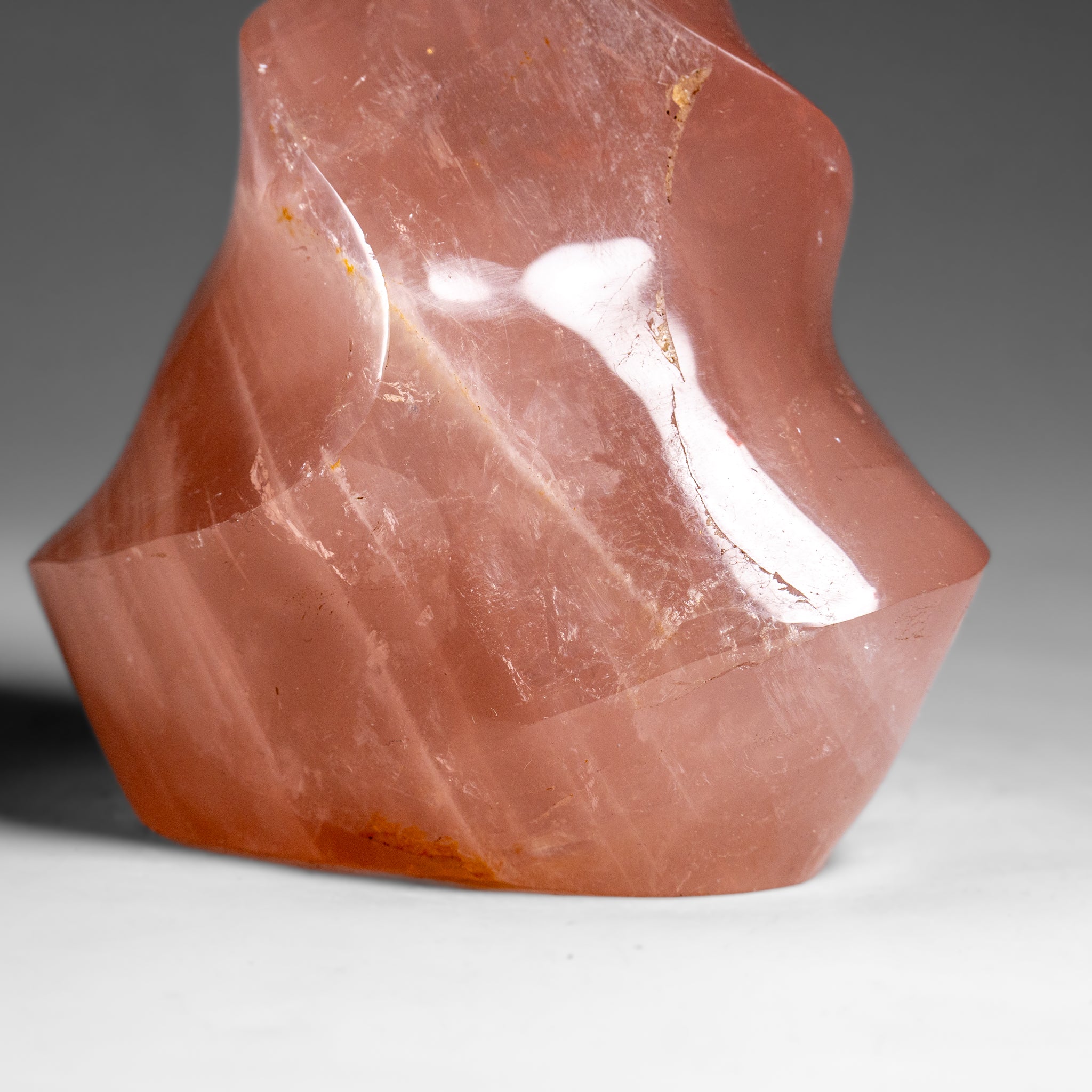 Polished Rose Quartz Flame Freeform From Brazil (1.5 lbs)