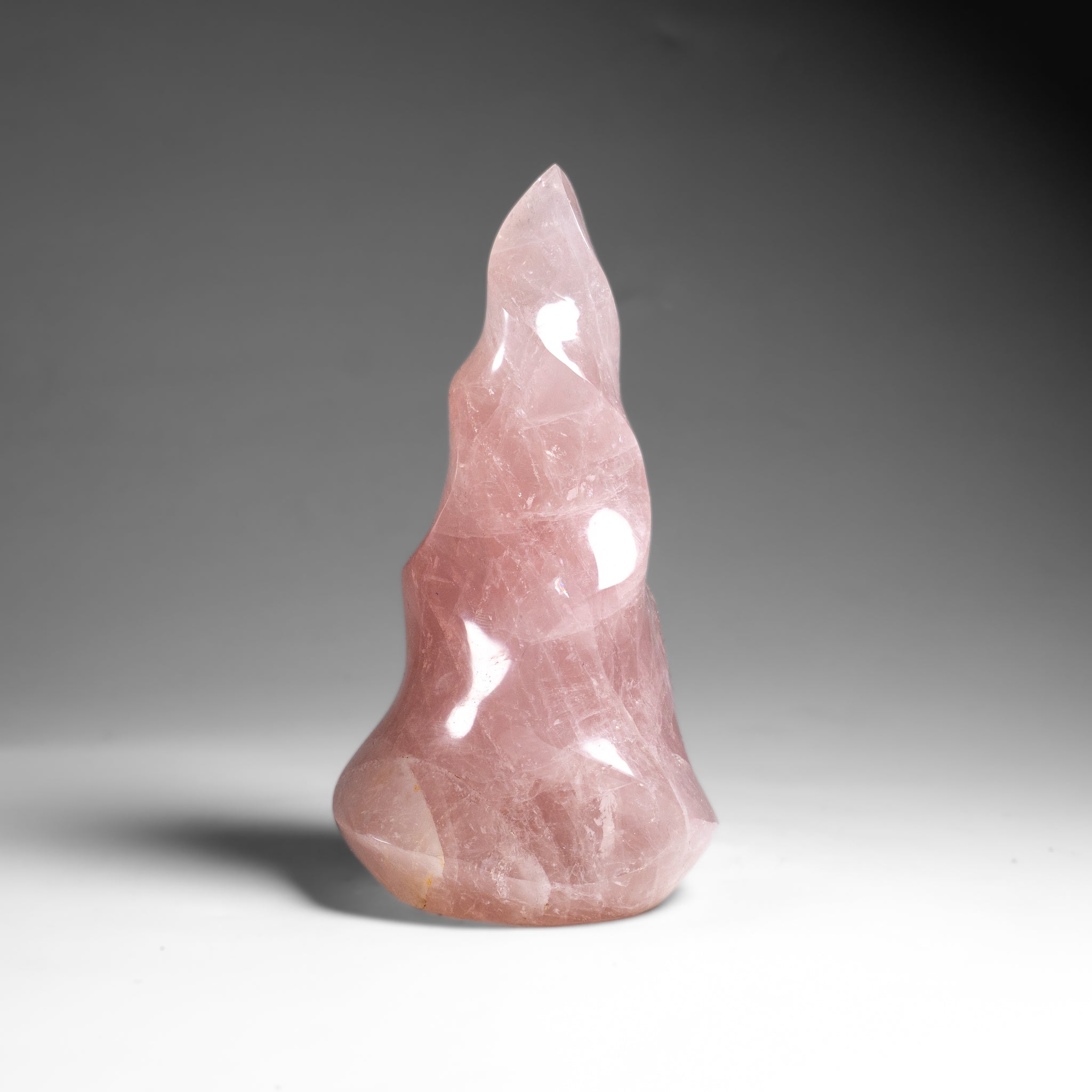 Polished Rose Quartz Flame Freeform From Brazil (1.5 lbs)