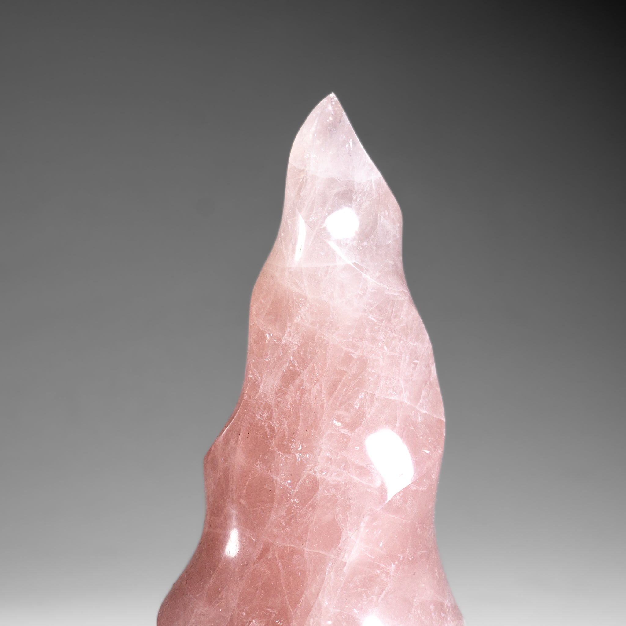Polished Rose Quartz Flame Freeform From Brazil (1.5 lbs)