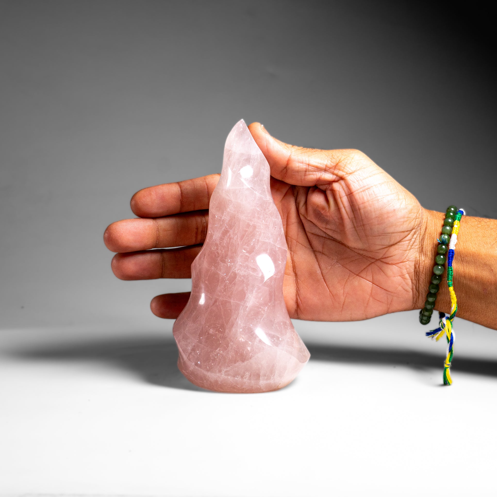 Polished Rose Quartz Flame Freeform From Brazil (1.5 lbs)