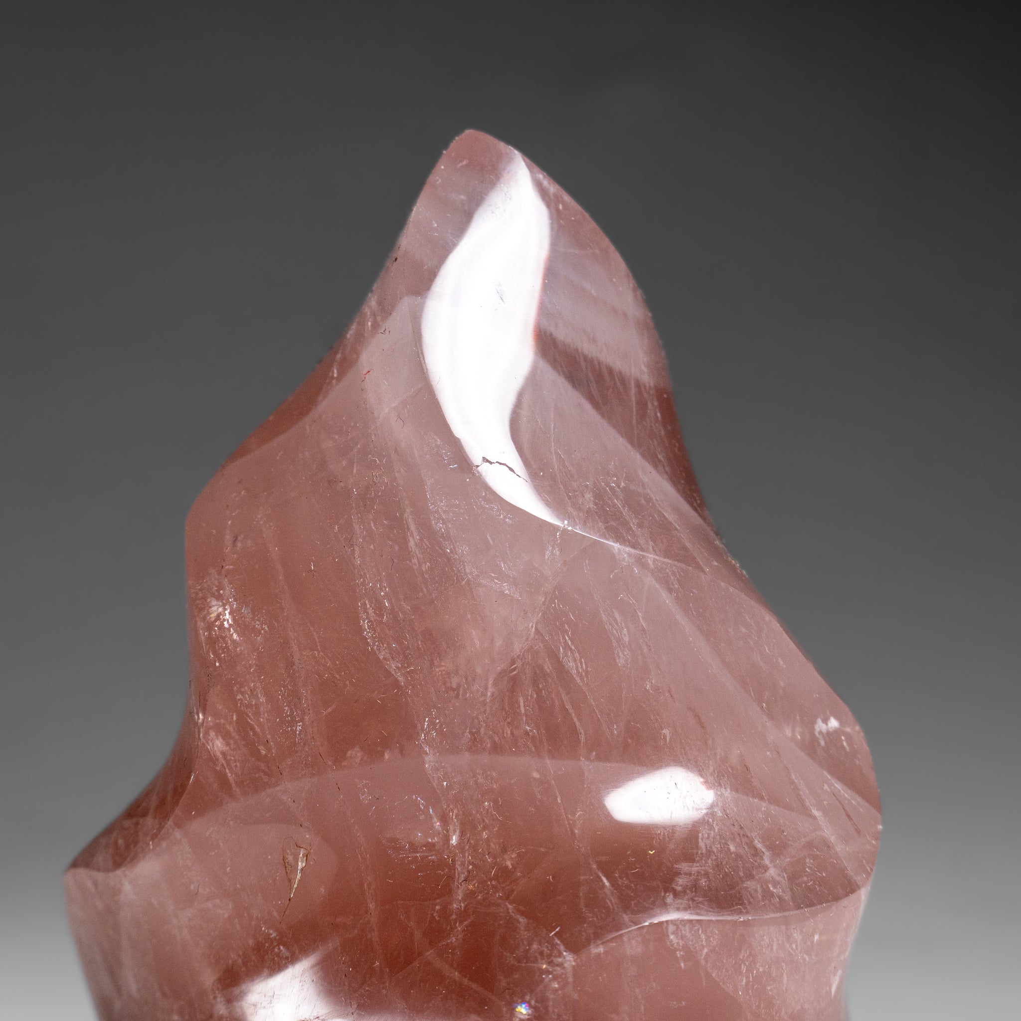 Polished Rose Quartz Flame Freeform From Brazil (1.7 lbs)